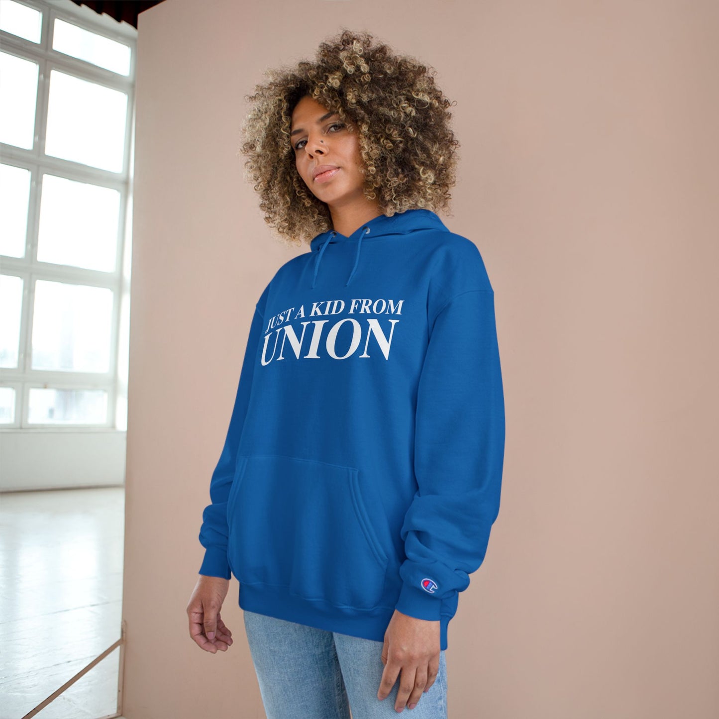 Just a kid from Union Champion Hoodie