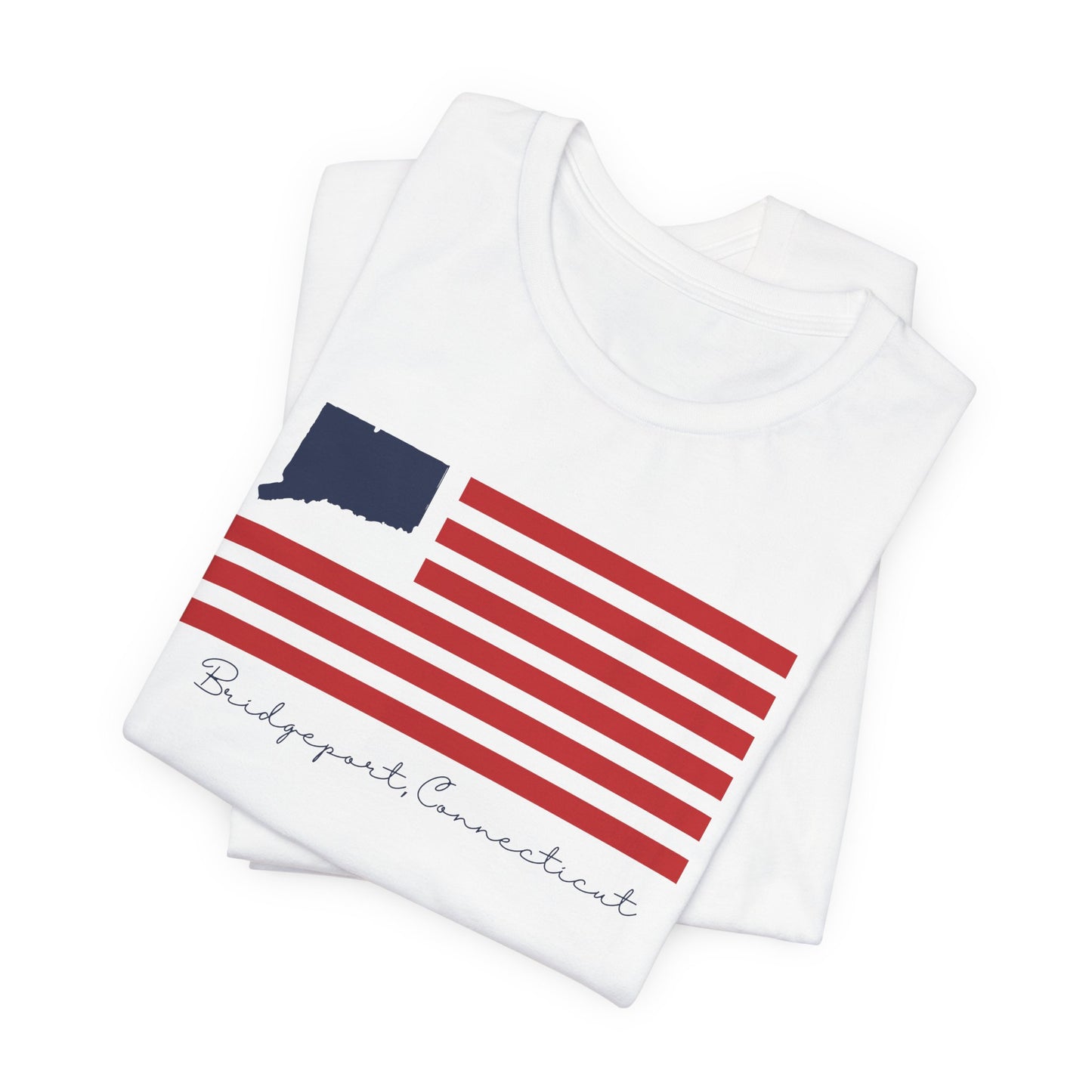 Bridgeport Connecticut Flag Unisex Jersey Short Sleeve T-Shirt