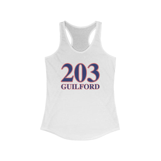 203 Guilford Red White & Blue Women's Ideal Racerback Tank Top