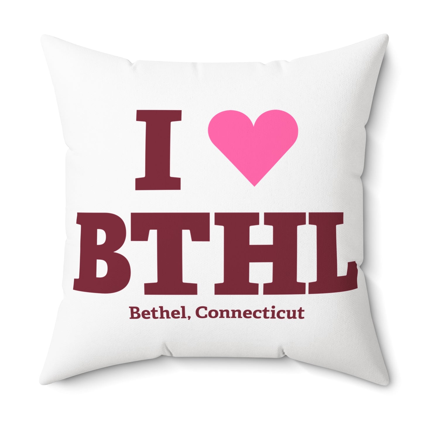 I Heart BTHL Spun Polyester Square Pillow