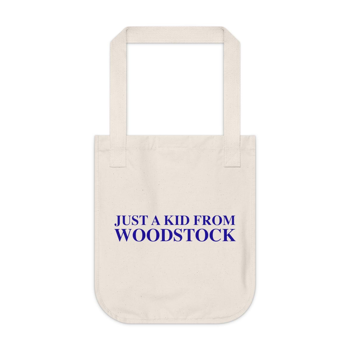 Just a kid from Woodstock Organic Canvas Tote Bag