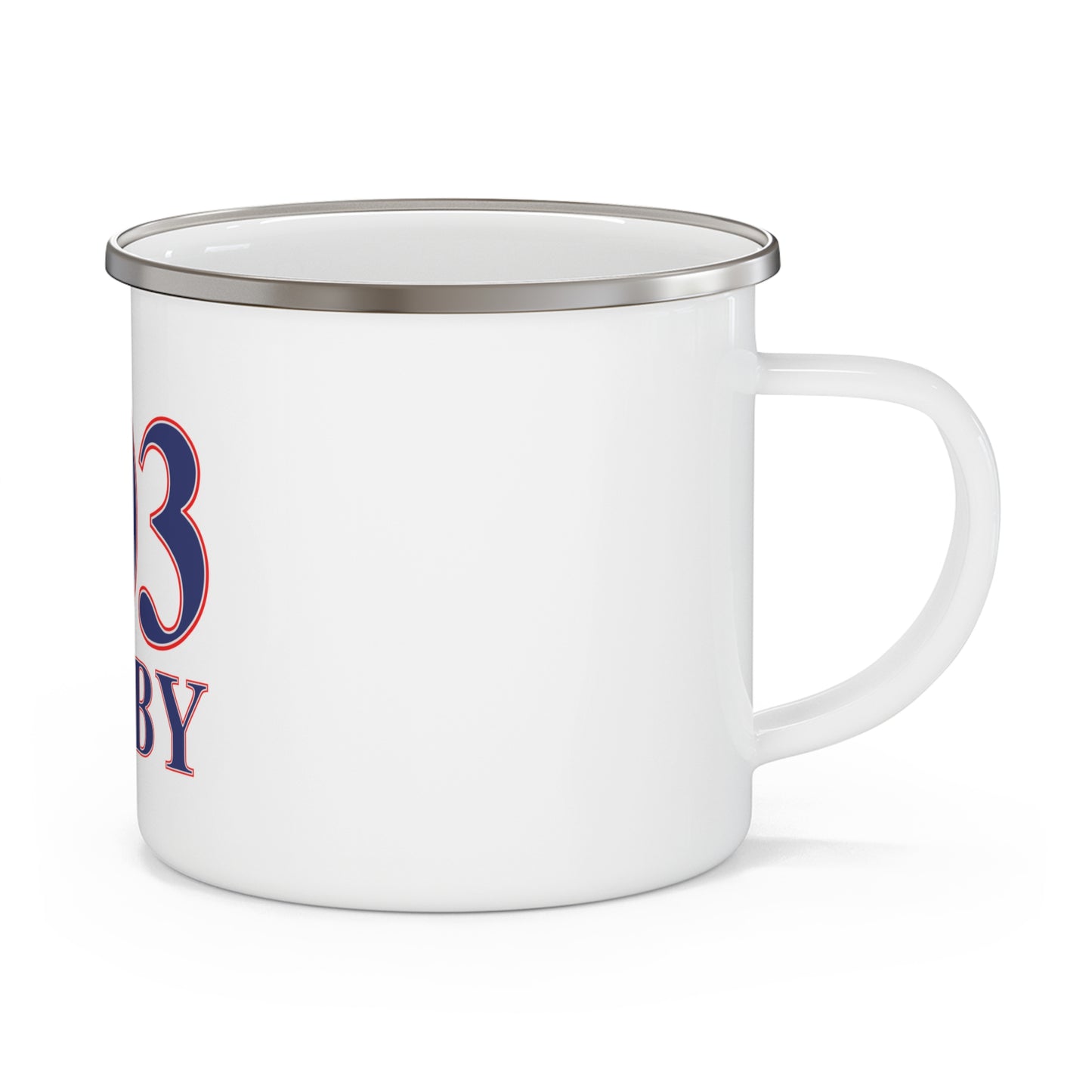 203 Derby Red White & Blue Enamel Camping Mug