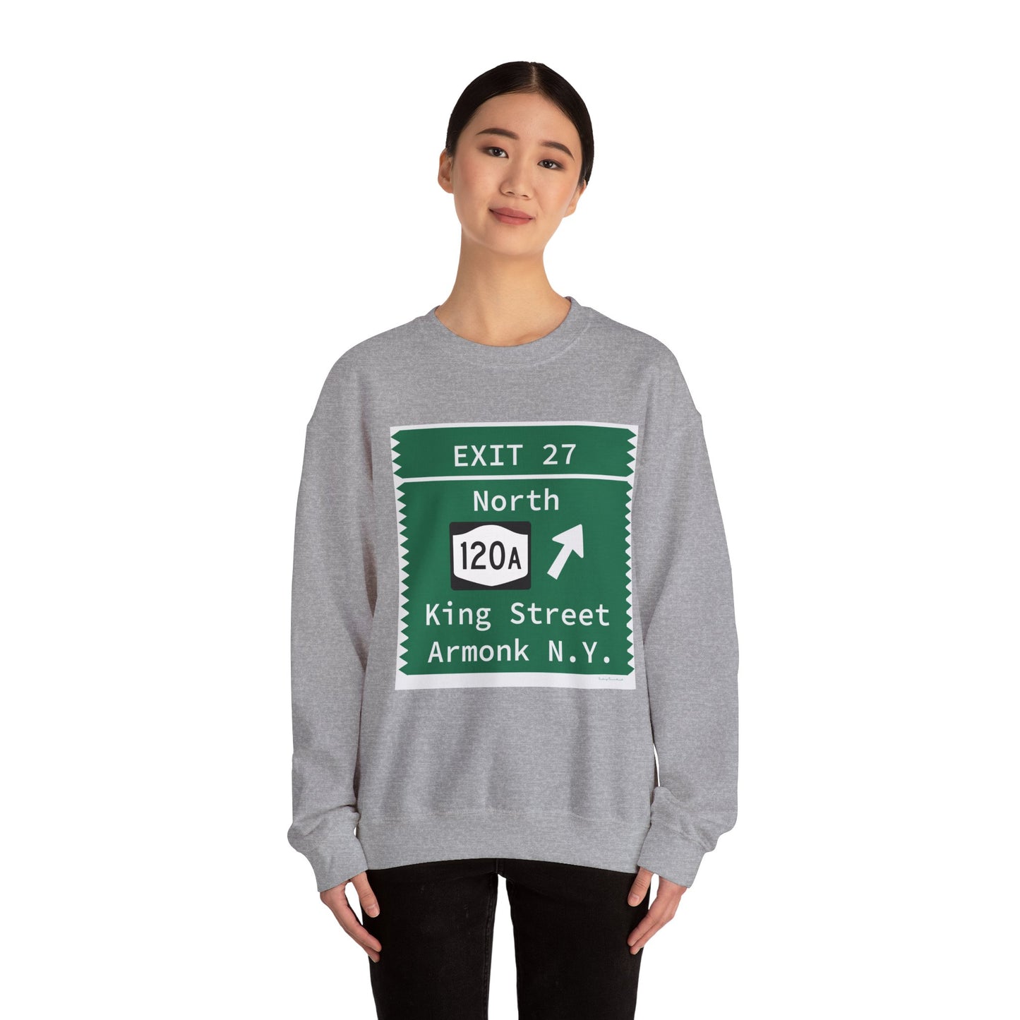 Vintage Merritt Parkway Exit 27 Sign Unisex Heavy Blend™ Crewneck Sweatshirt