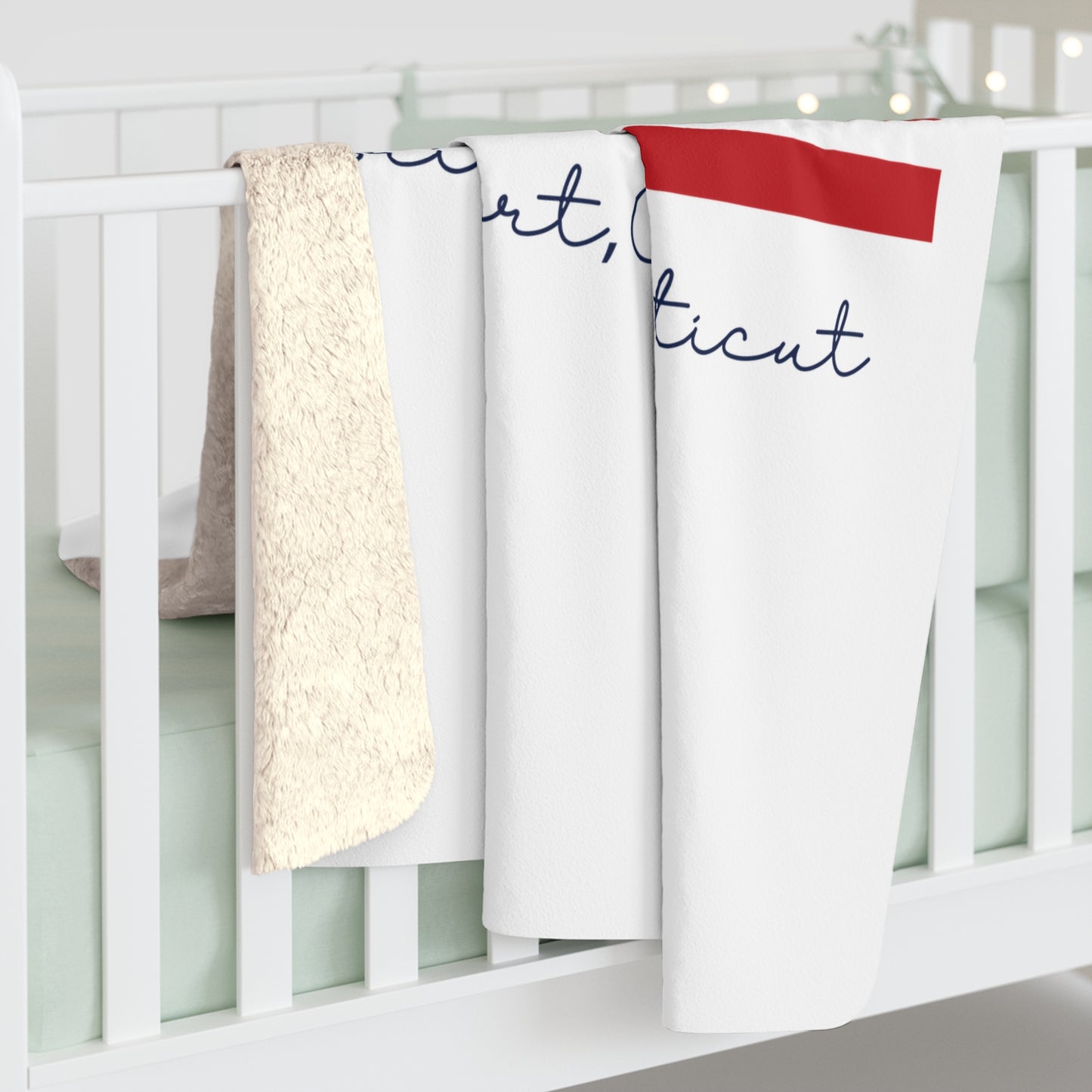 Bridgeport Connecticut Flag Sherpa Fleece Blanket