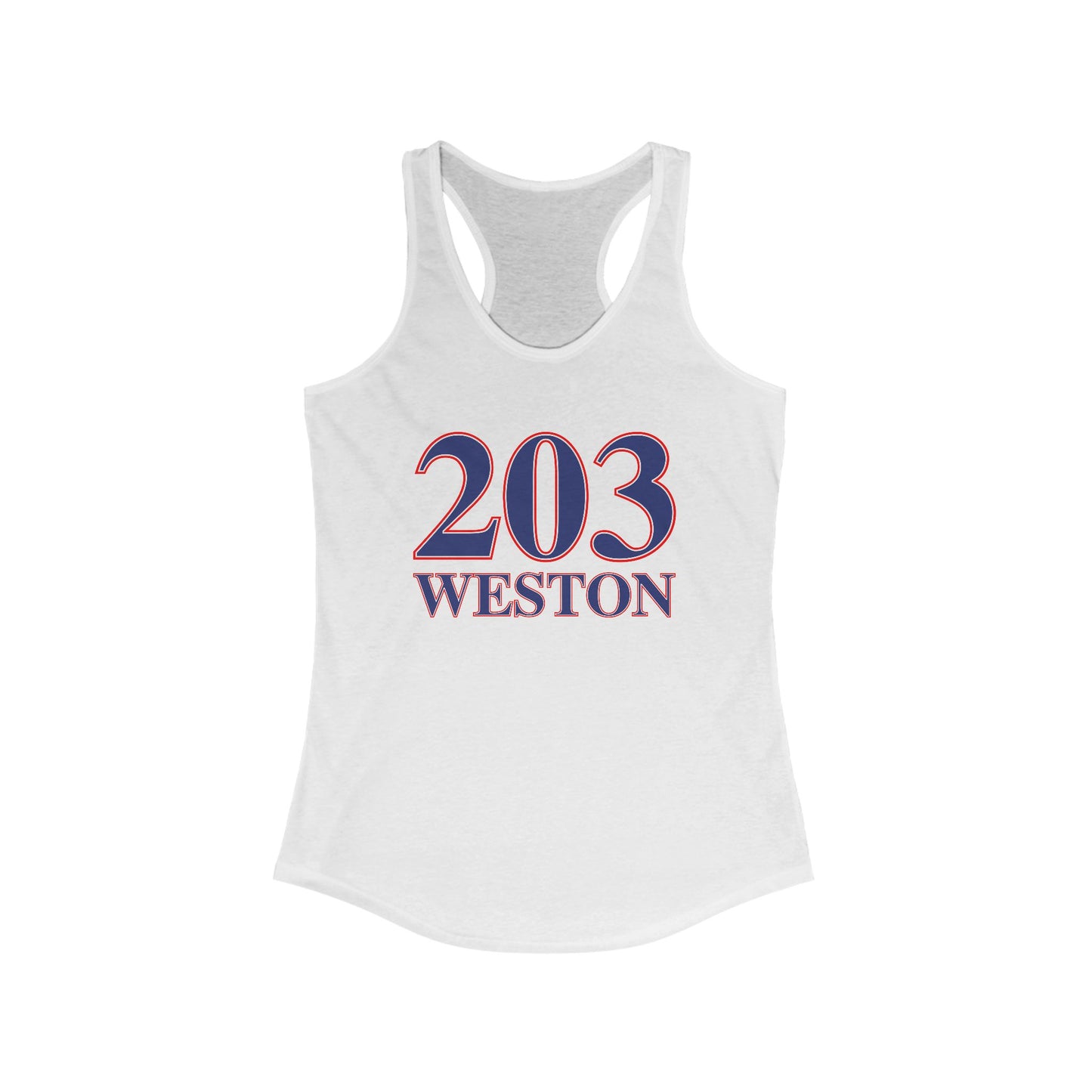 203 Weston Red White & Blue Women's Ideal Racerback Tank Top
