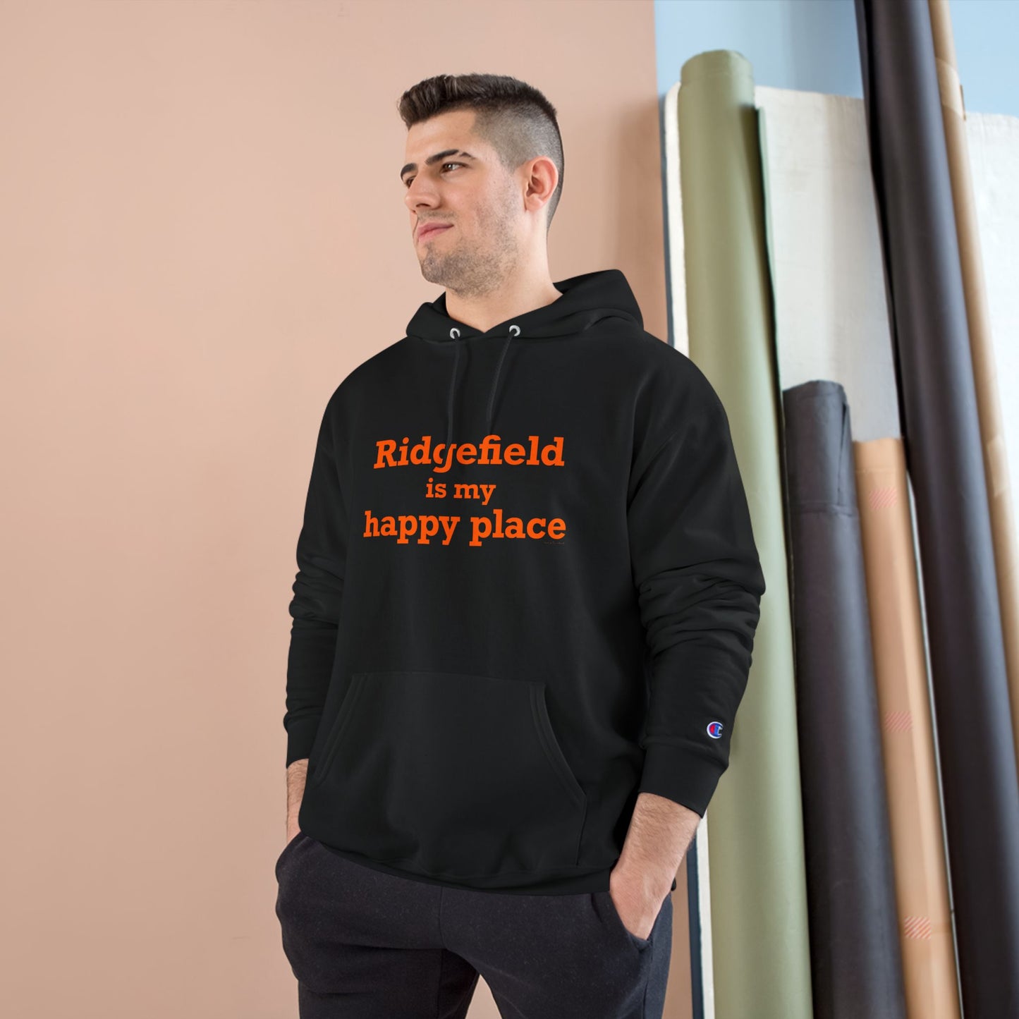 Ridgefield Is My Happy Place Champion Hoodie Sweatshirt