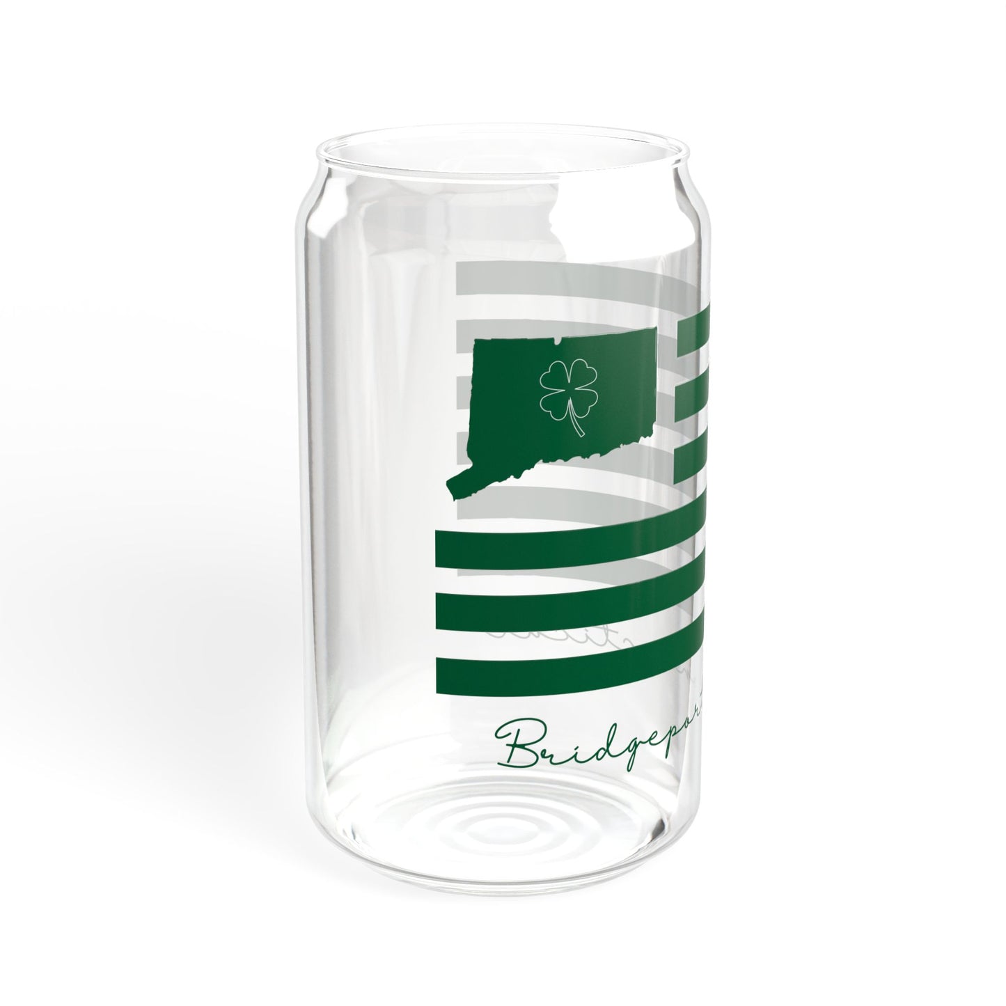 Bridgeport Connecticut St Patrick's Day Flag Sipper Glass, 16oz