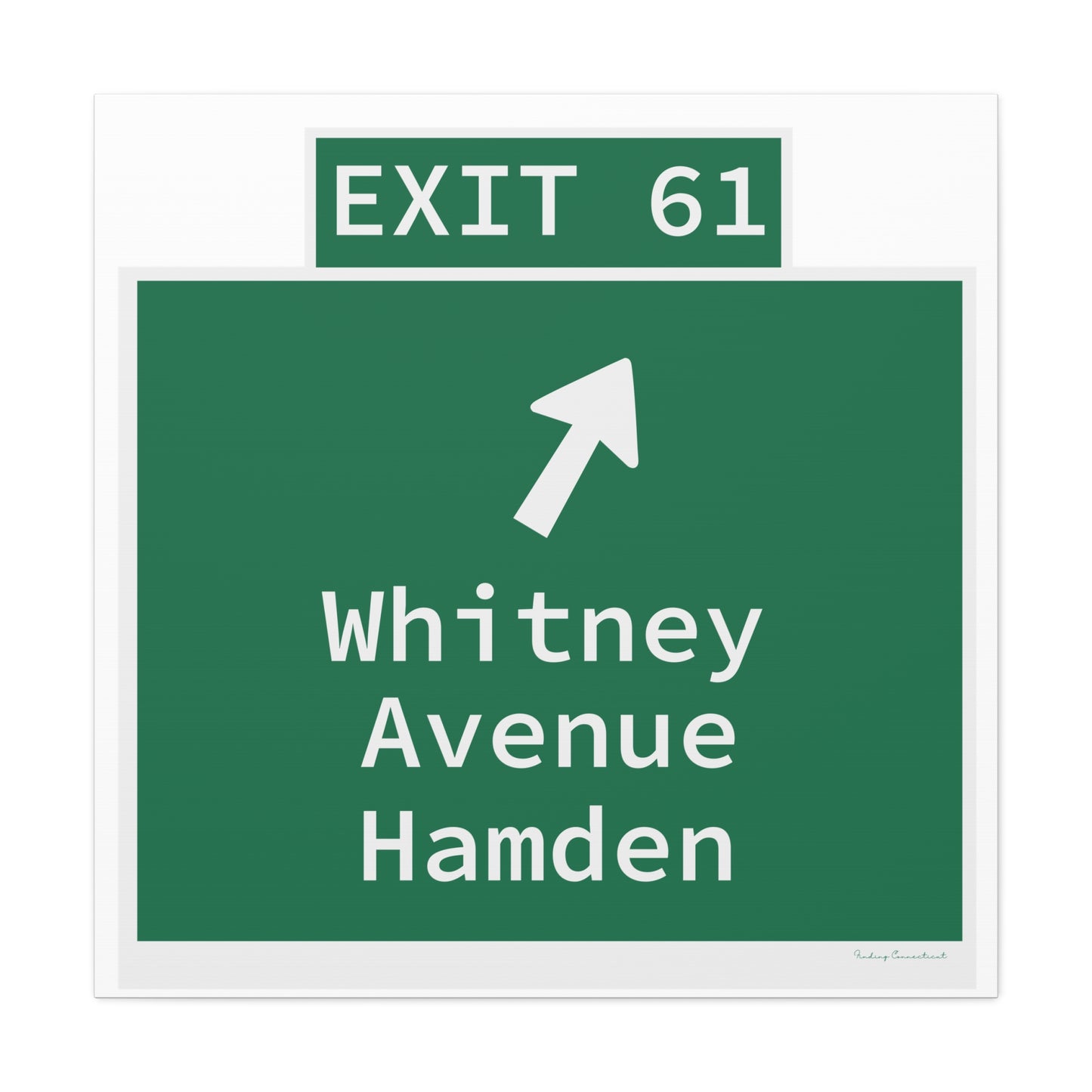 Vintage WCP Exit 61 Sign Matte Canvas, Stretched, 1.25"