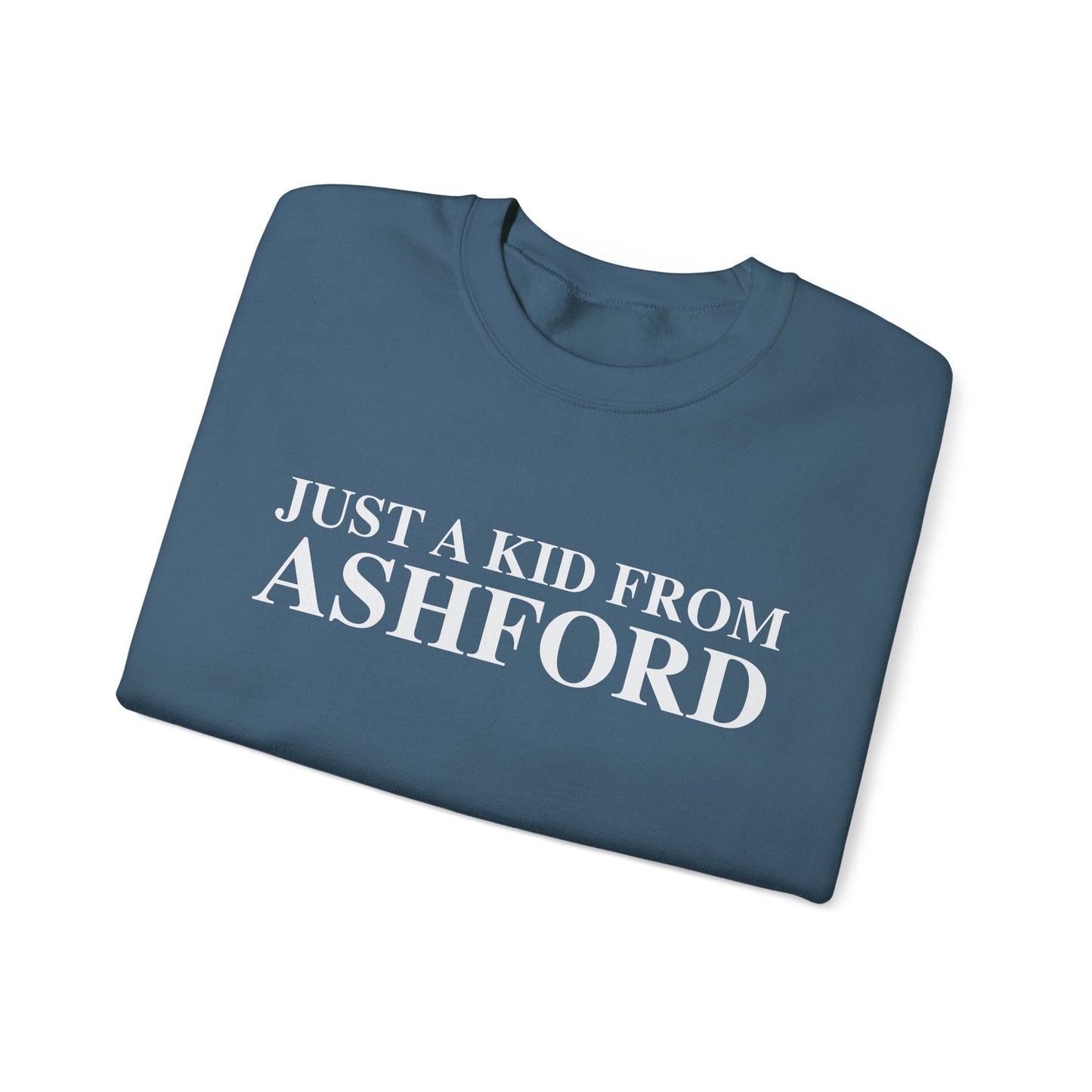 Just a kid from Ashford Unisex Heavy Blend™ Crewneck Sweatshirt