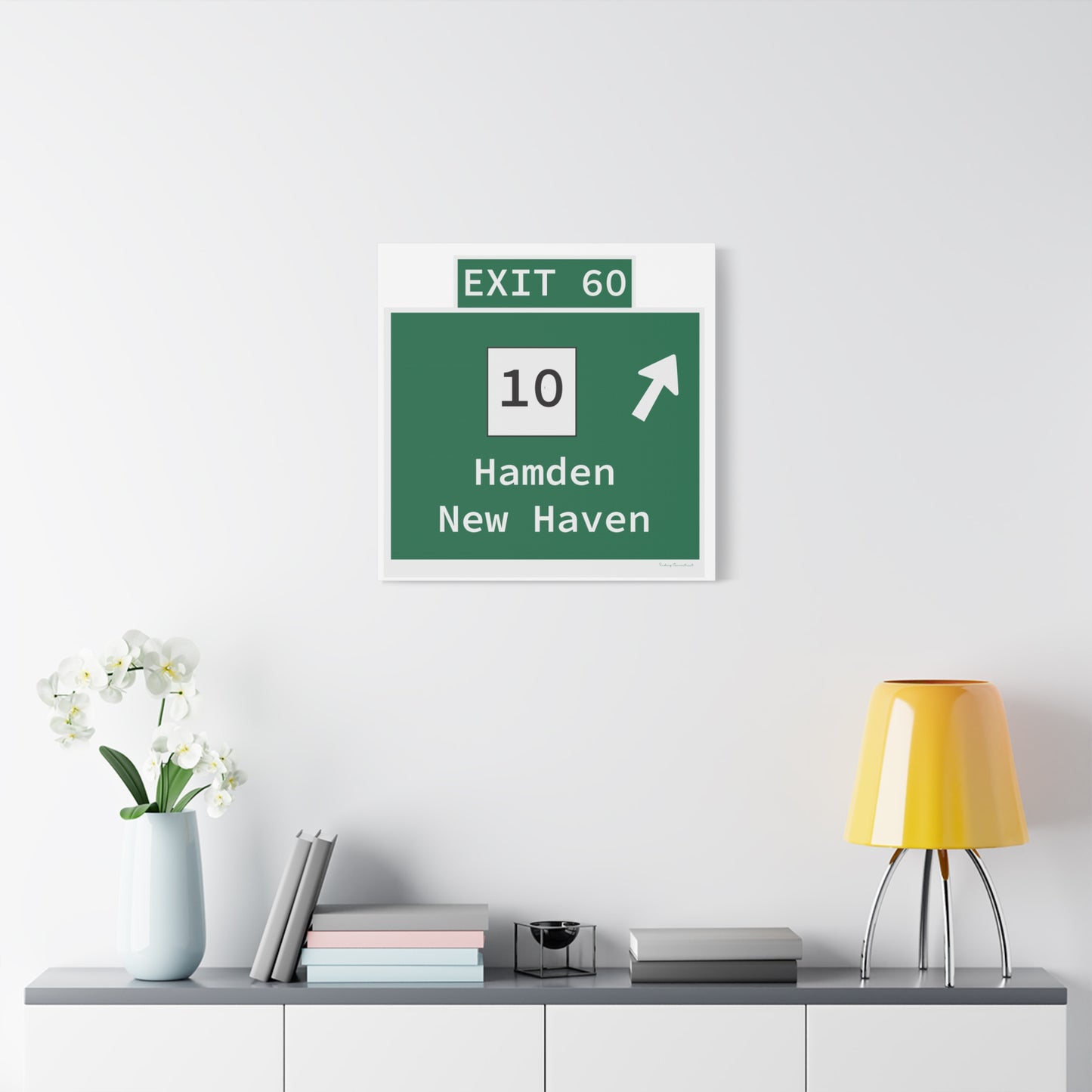 Vintage WCP Exit 60 Sign Matte Canvas, Stretched, 1.25"