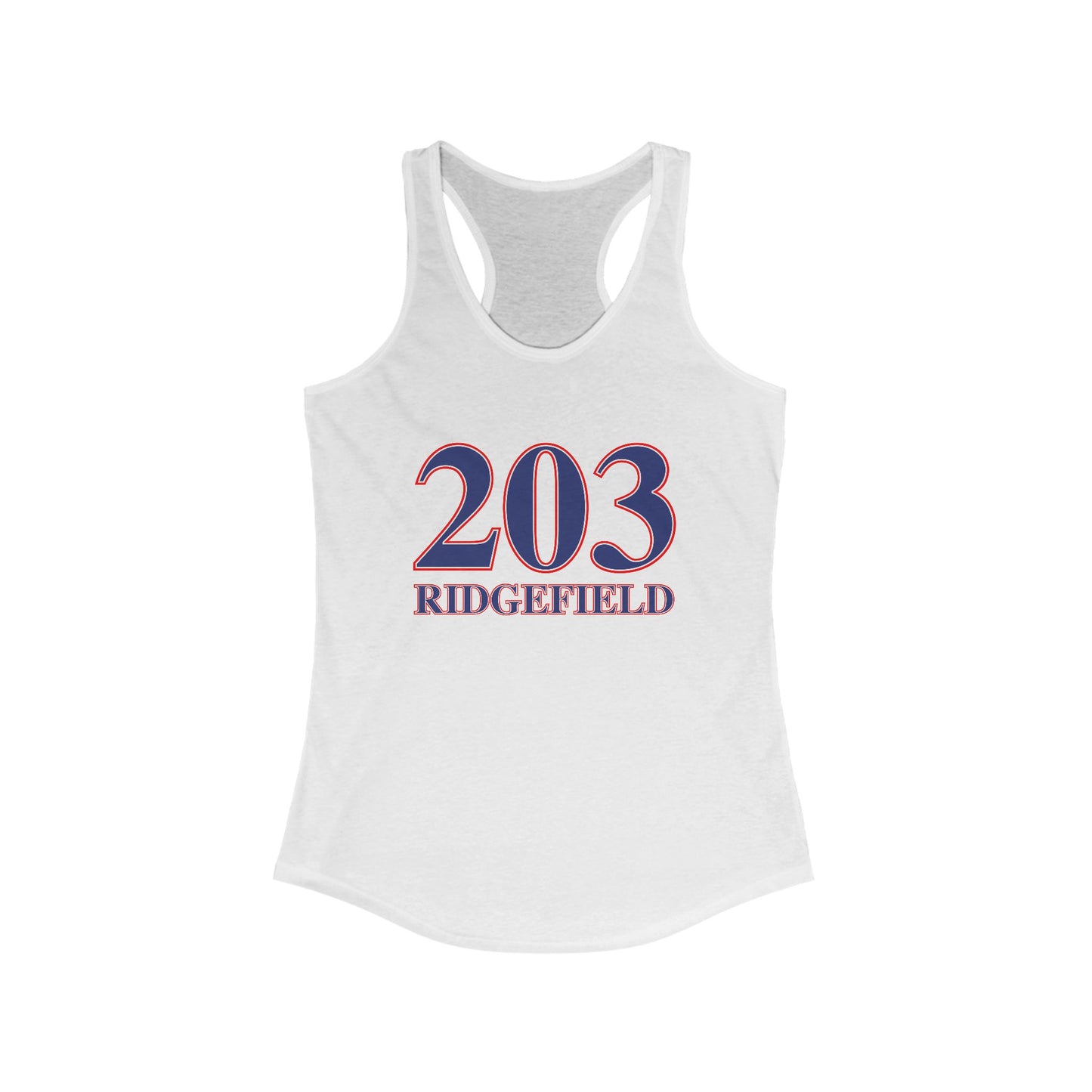 203 Ridgefield Red White & Blue Women's Ideal Racerback Tank Top