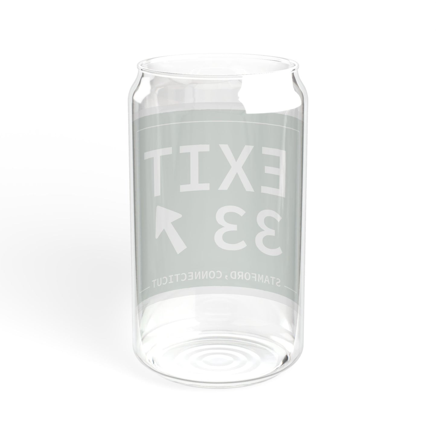 Vintage Exit 33 Merritt Parkway Sign Sipper Glass, 16oz