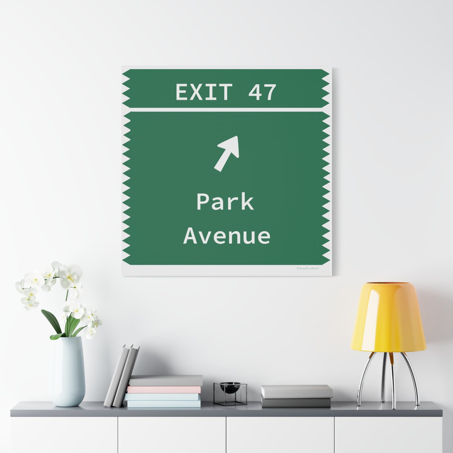 Vintage Merritt Parkway Exit 47 Sign Matte Canvas, Stretched, 1.25"