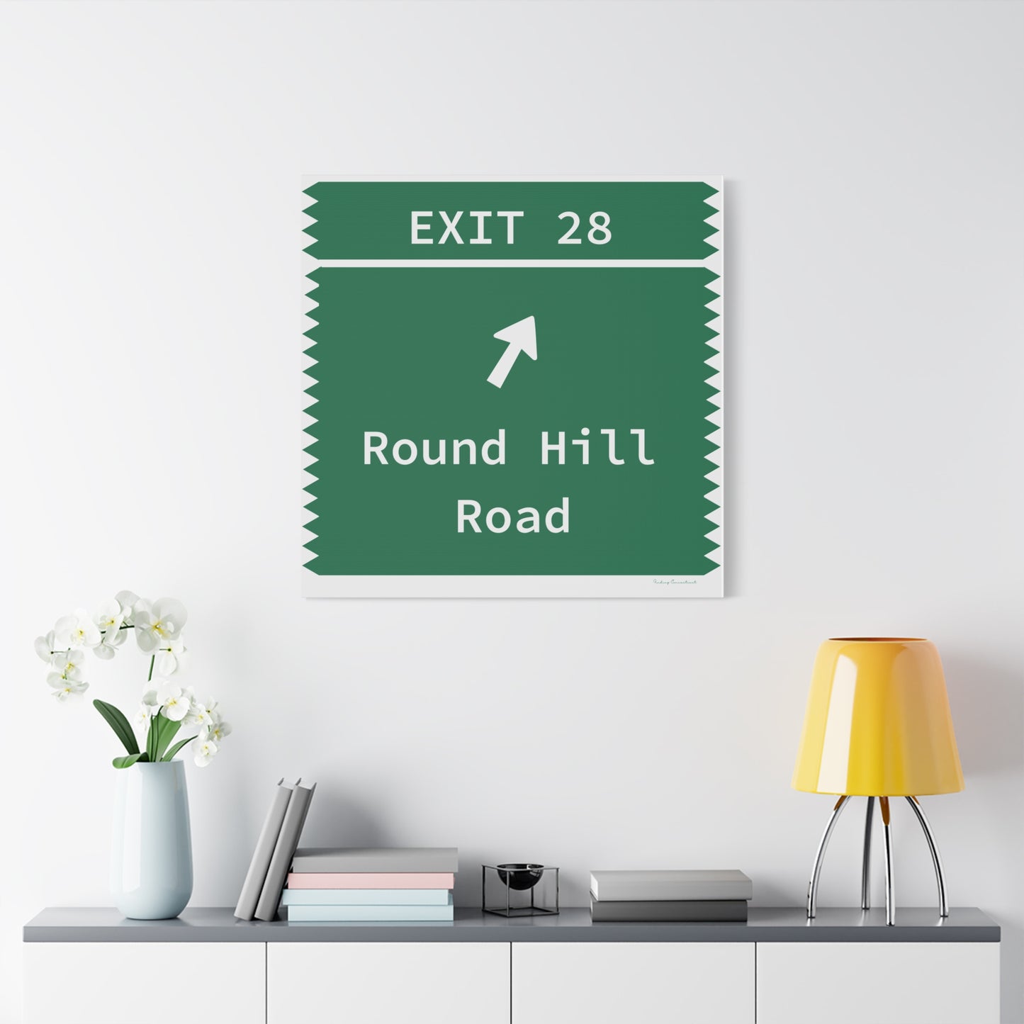 Vintage Merritt Parkway Exit 28 Sign Matte Canvas, Stretched, 1.25"