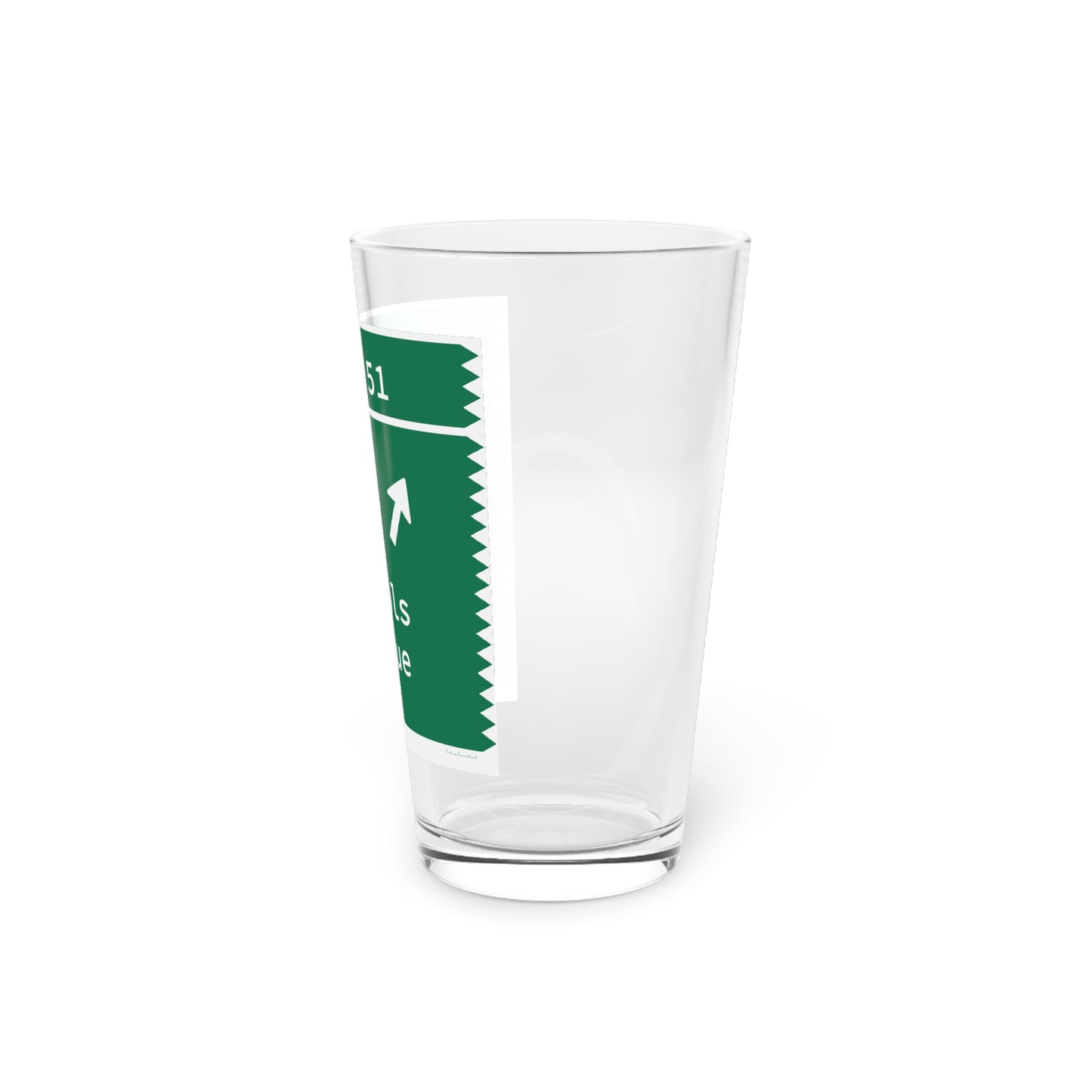 Vintage Merritt Parkway Exit 51 Sign Pint Glass, 16oz