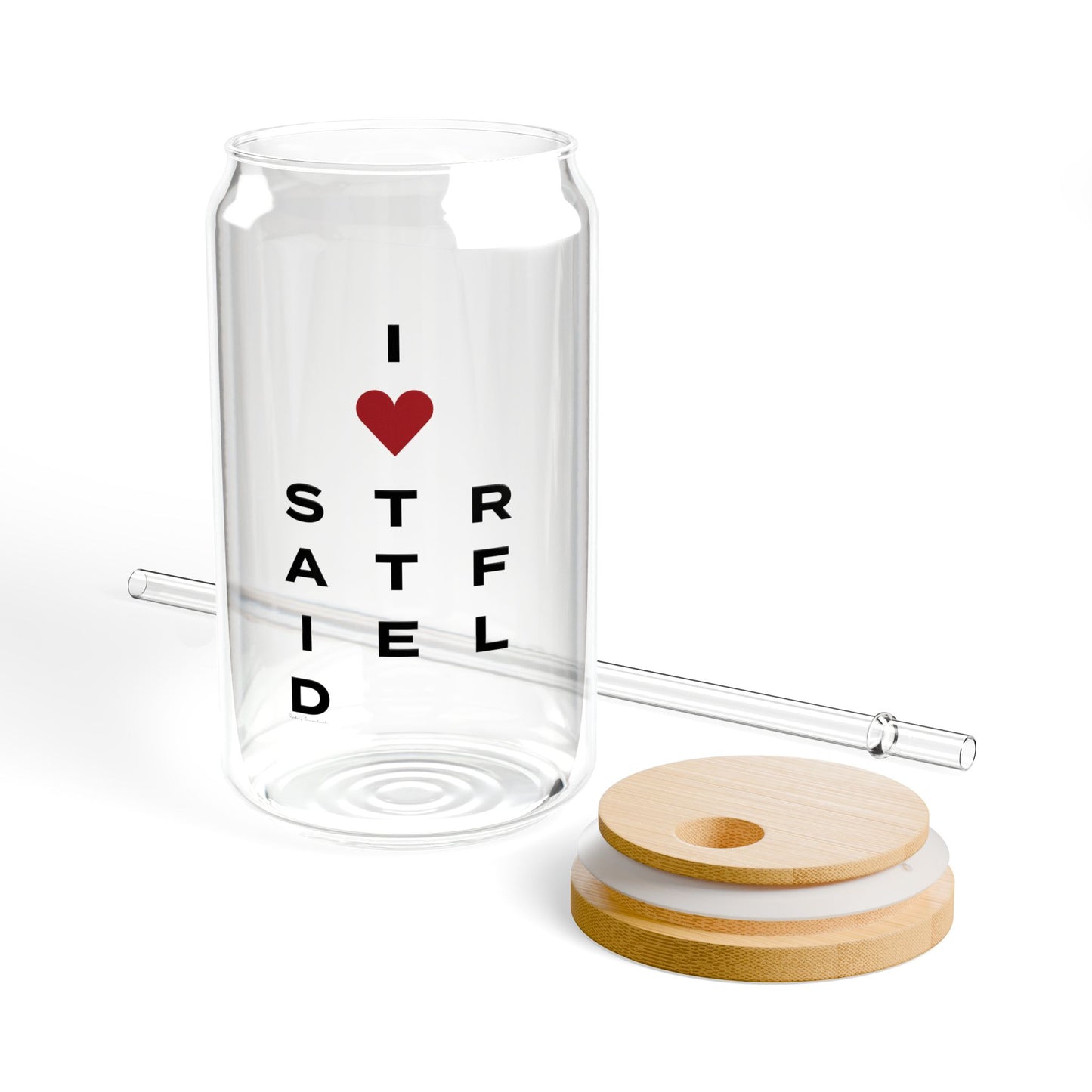 Stratfield Vision Glass Can with Straw and Lid, 16oz