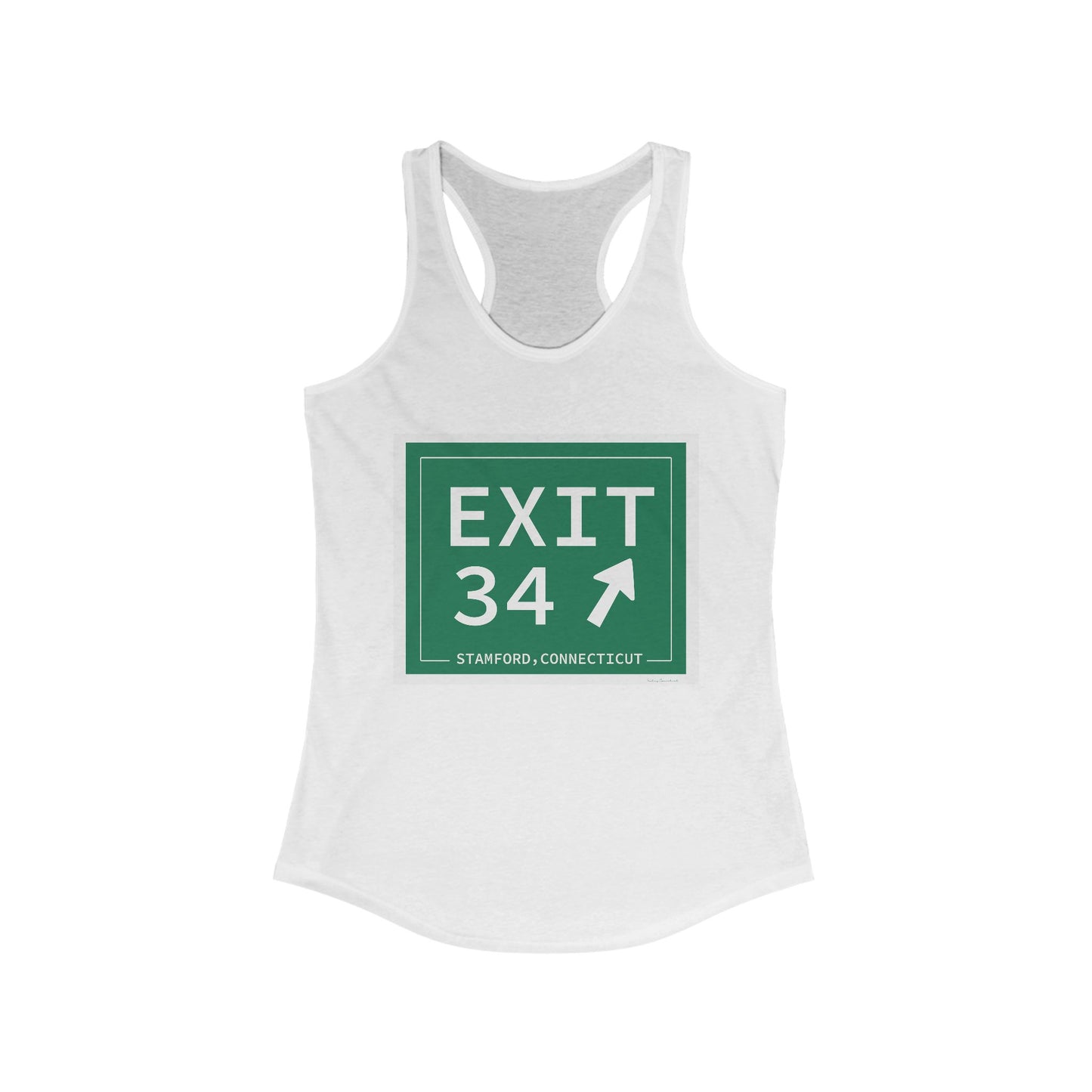 Vintage Exit 34 Merritt Parkway Sign Women's Ideal Racerback Tank Top