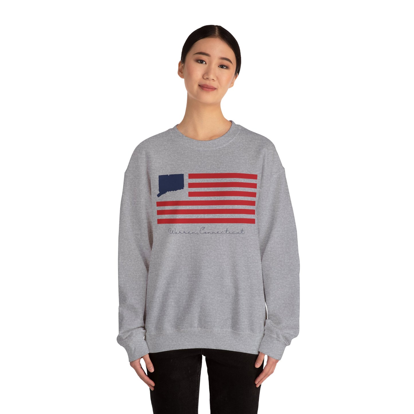 Warren Connecticut Flag Unisex Heavy Blend™ Crewneck Sweatshirt
