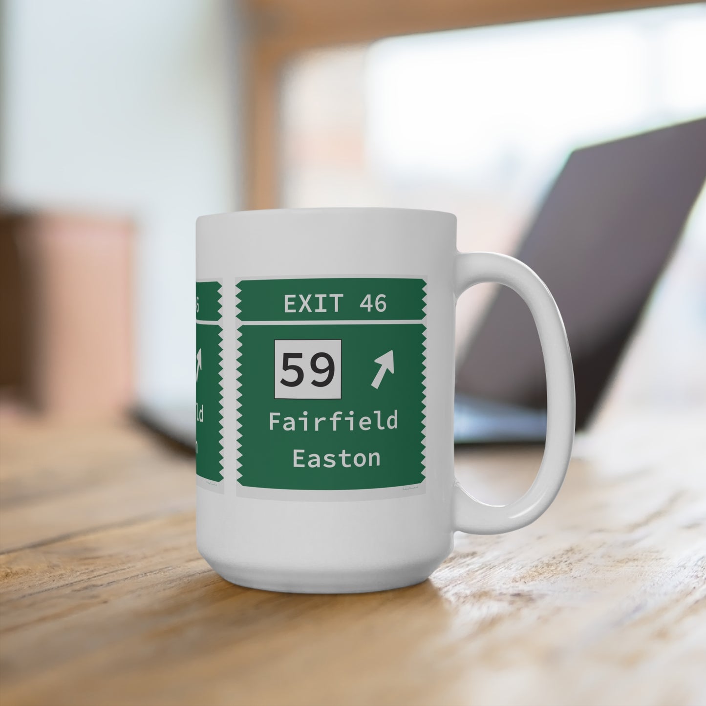 Vintage Merritt Parkway Exit 46 Sign Mug 15oz