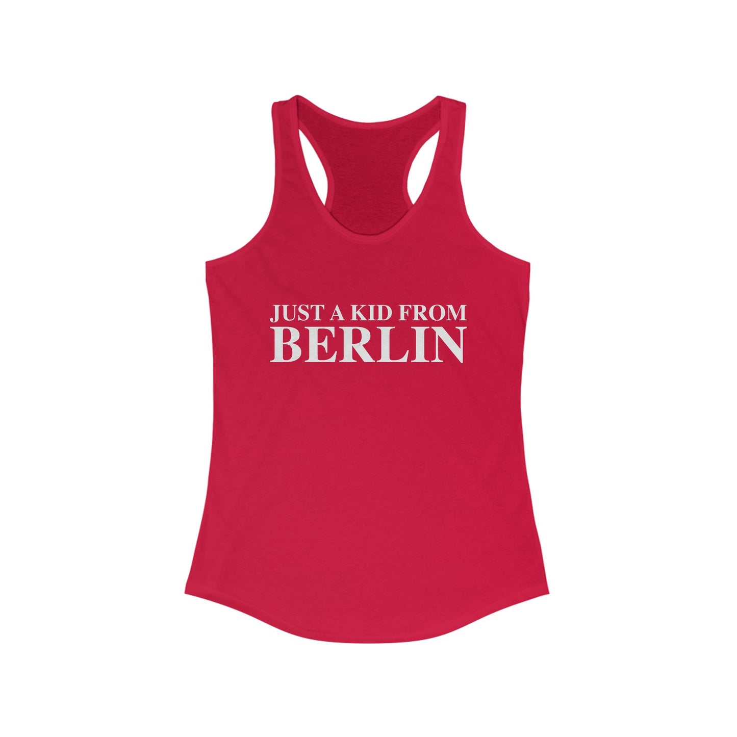 Just a kid from Berlin Women's Ideal Racerback Tank Top