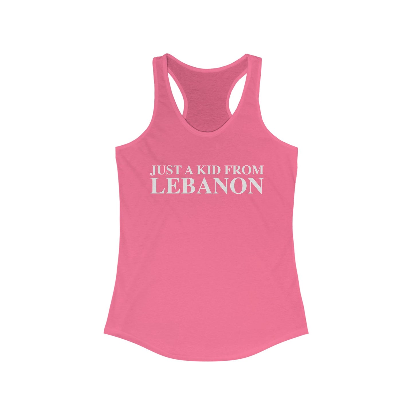 Just a kid from Lebanon Women's Ideal Racerback Tank Top