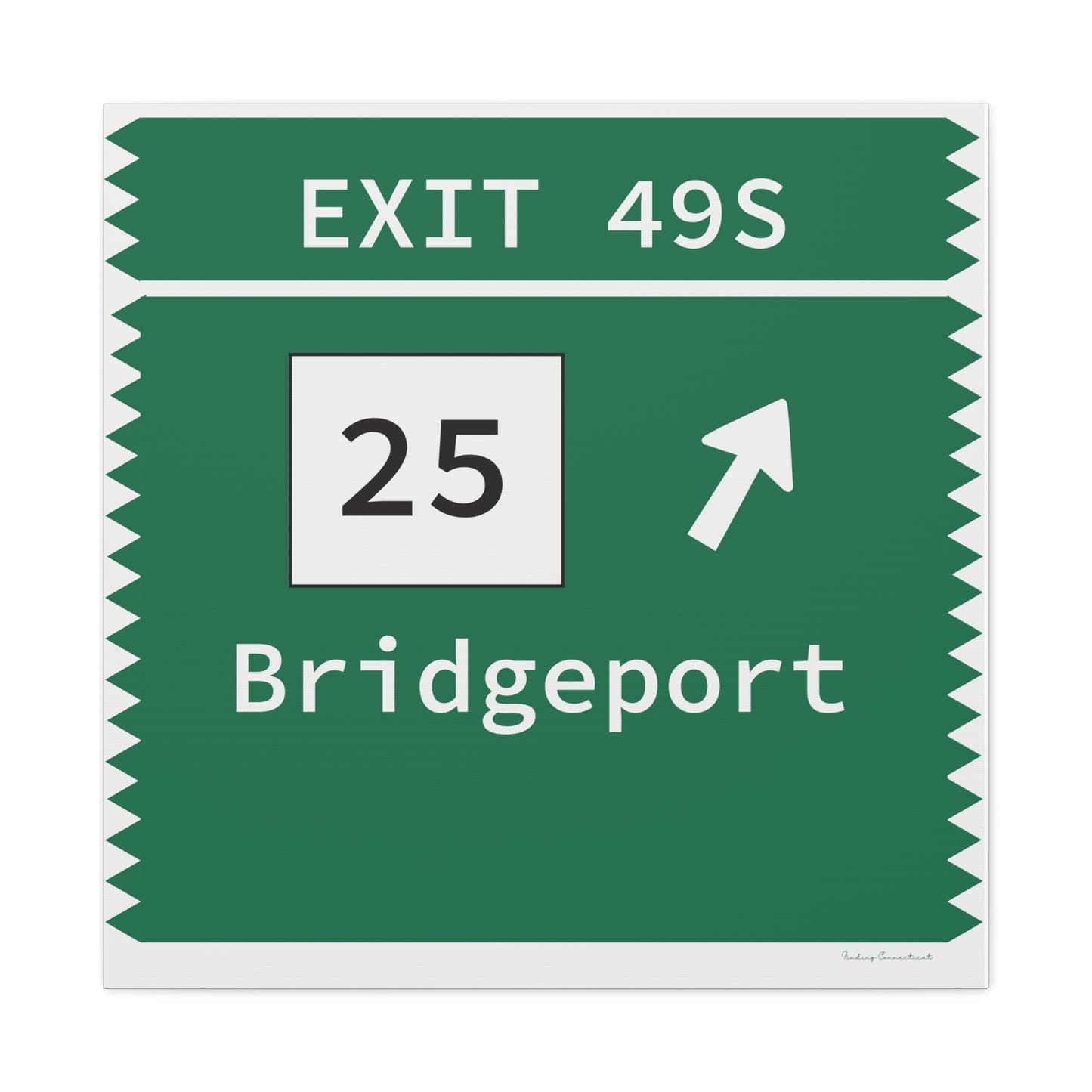 Vintage Merritt Parkway Exit 49S Sign Matte Canvas, Stretched, 1.25"