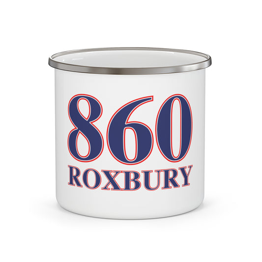 860 Roxbury Red White & Blue Enamel Camping Mug