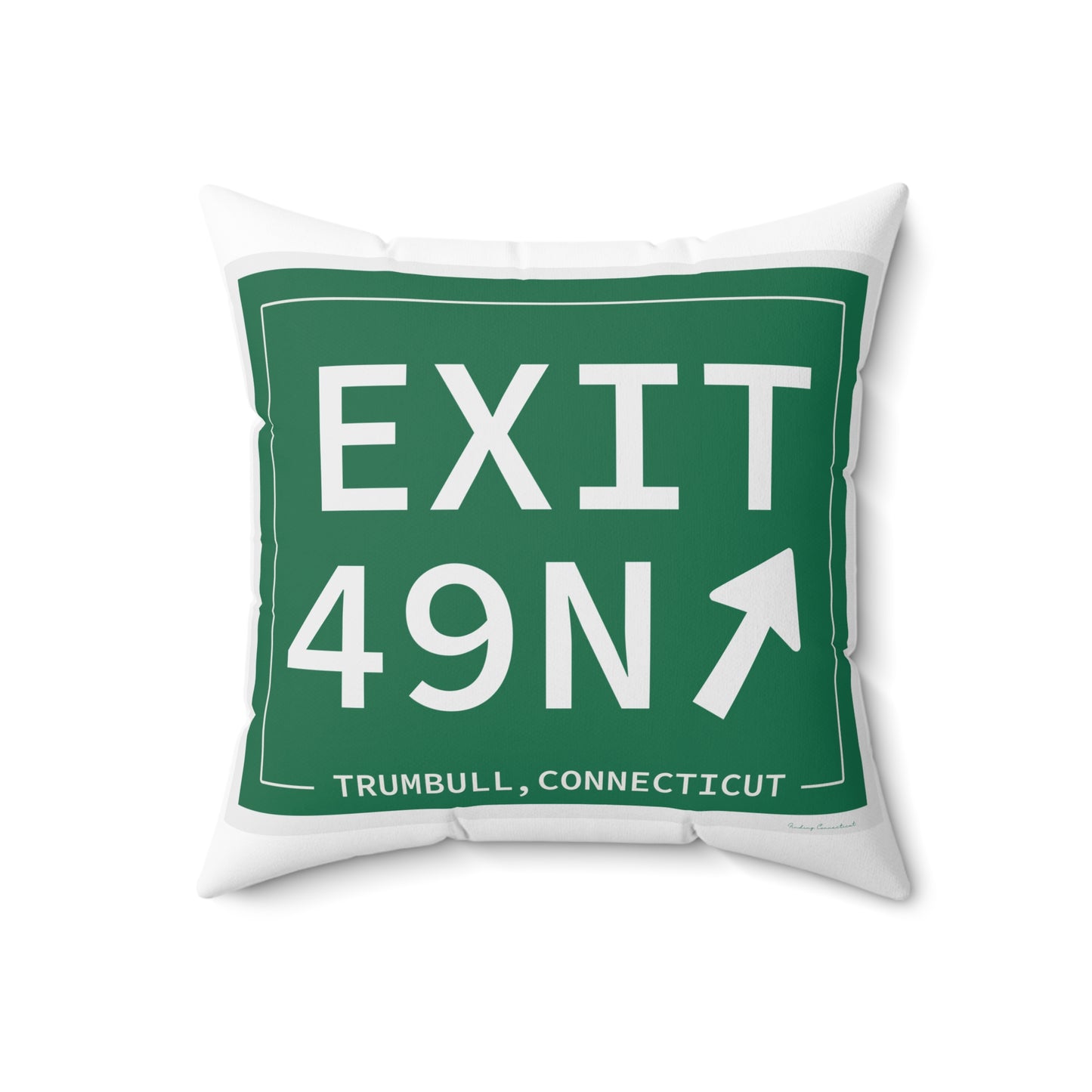 Vintage Exit 49N Merritt Parkway Sign Spun Polyester Square Pillow