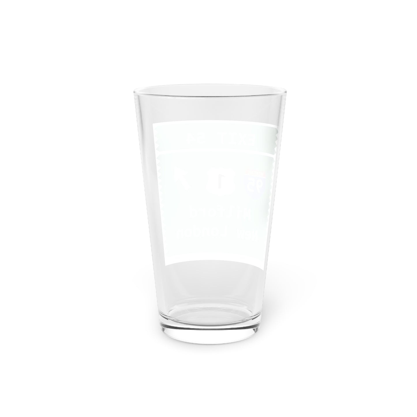 Vintage Merritt Parkway Exit 54 Sign Pint Glass, 16oz