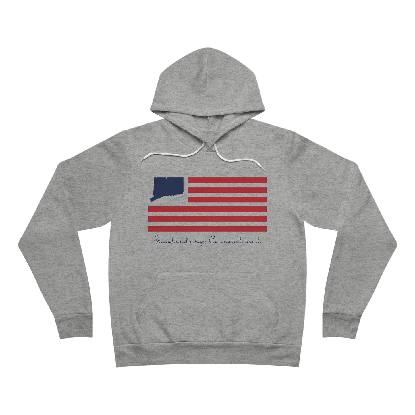 Glastonbury Connecticut Flag Unisex Sponge Fleece Pullover Hoodie