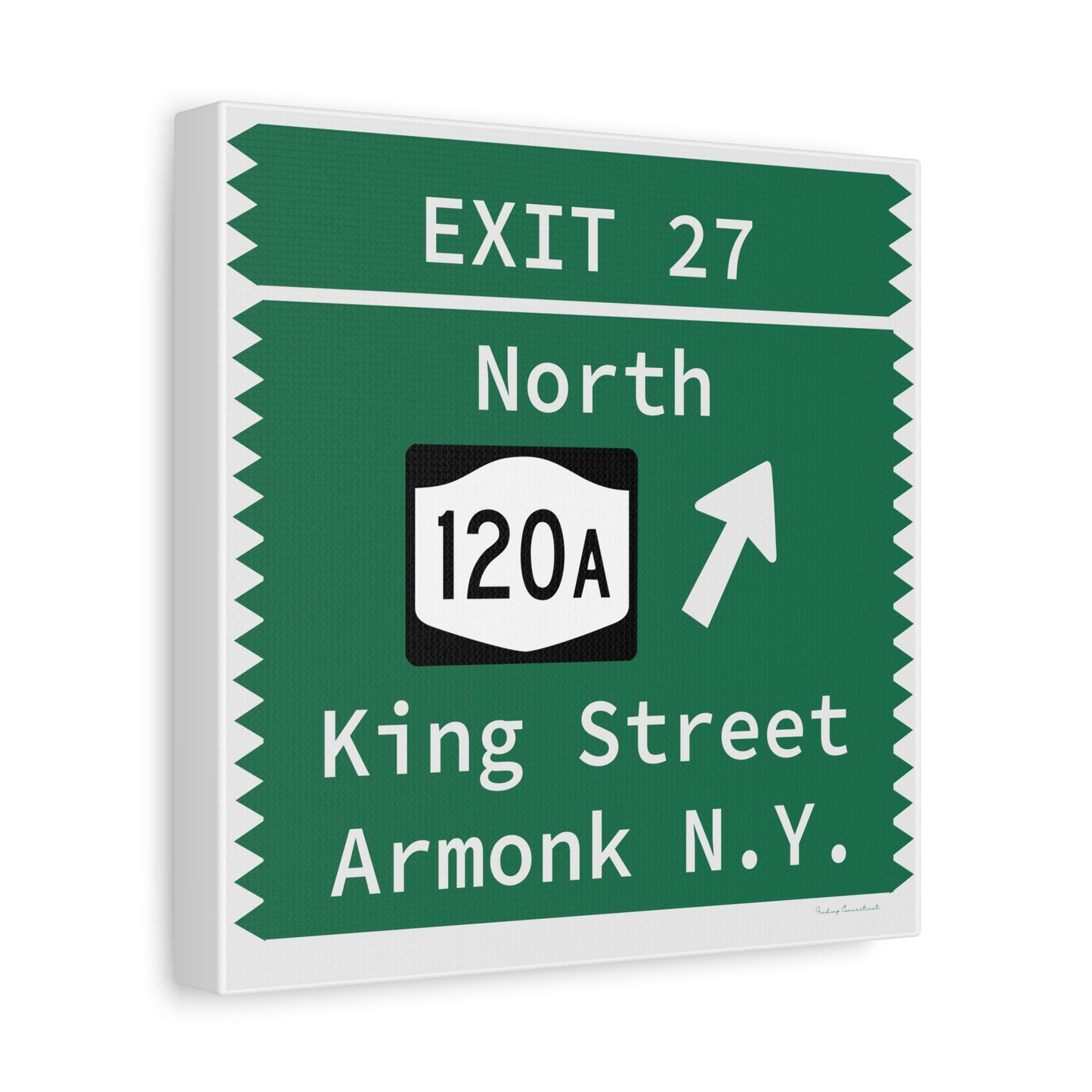 Vintage Merritt Parkway Exit 27 Sign Matte Canvas, Stretched, 1.25"