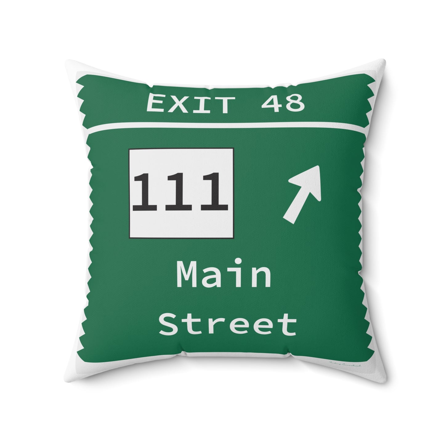 Vintage Merritt Parkway Exit 48 Sign Spun Polyester Square Pillow