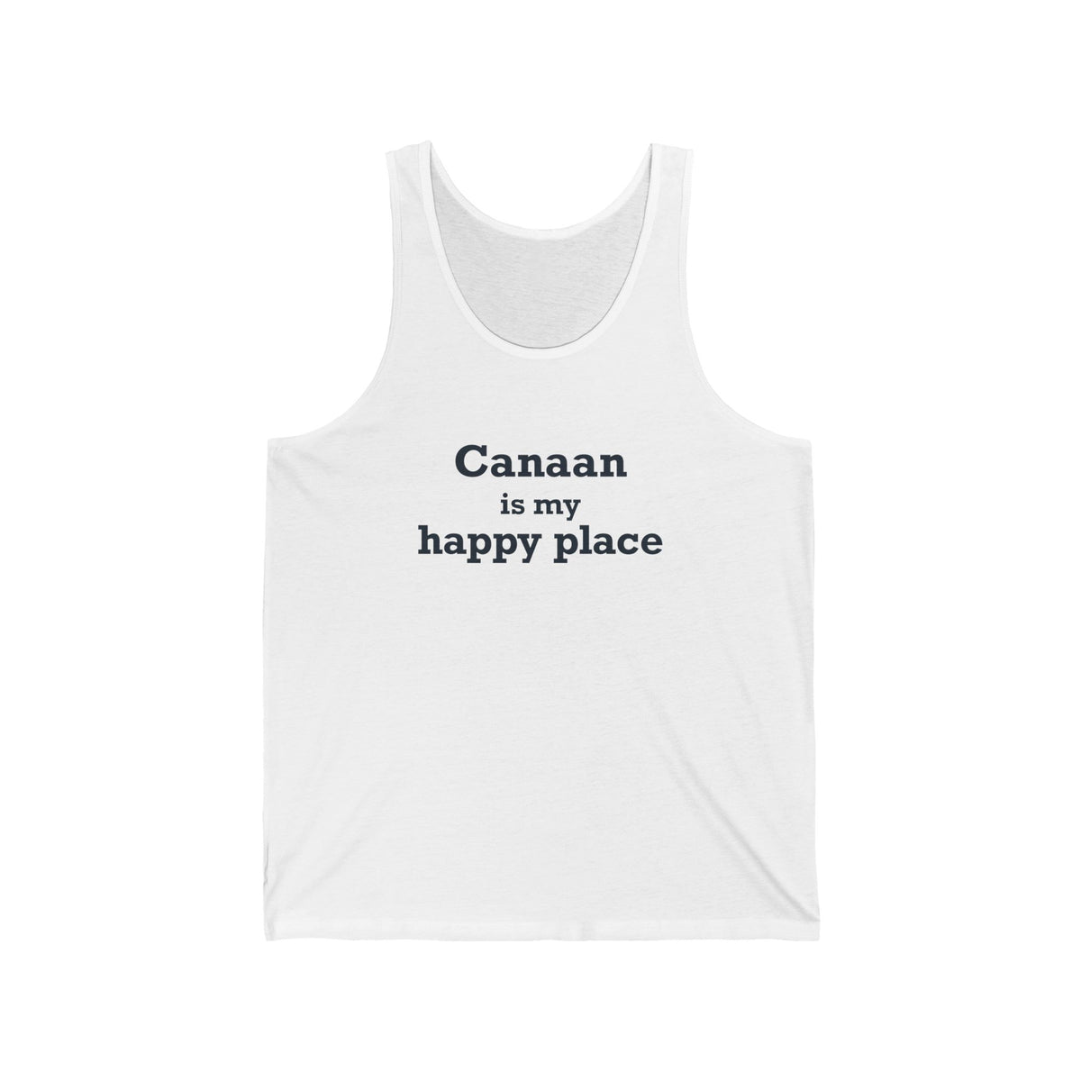 Canaan is my Happy Place Unisex Jersey Tank Top