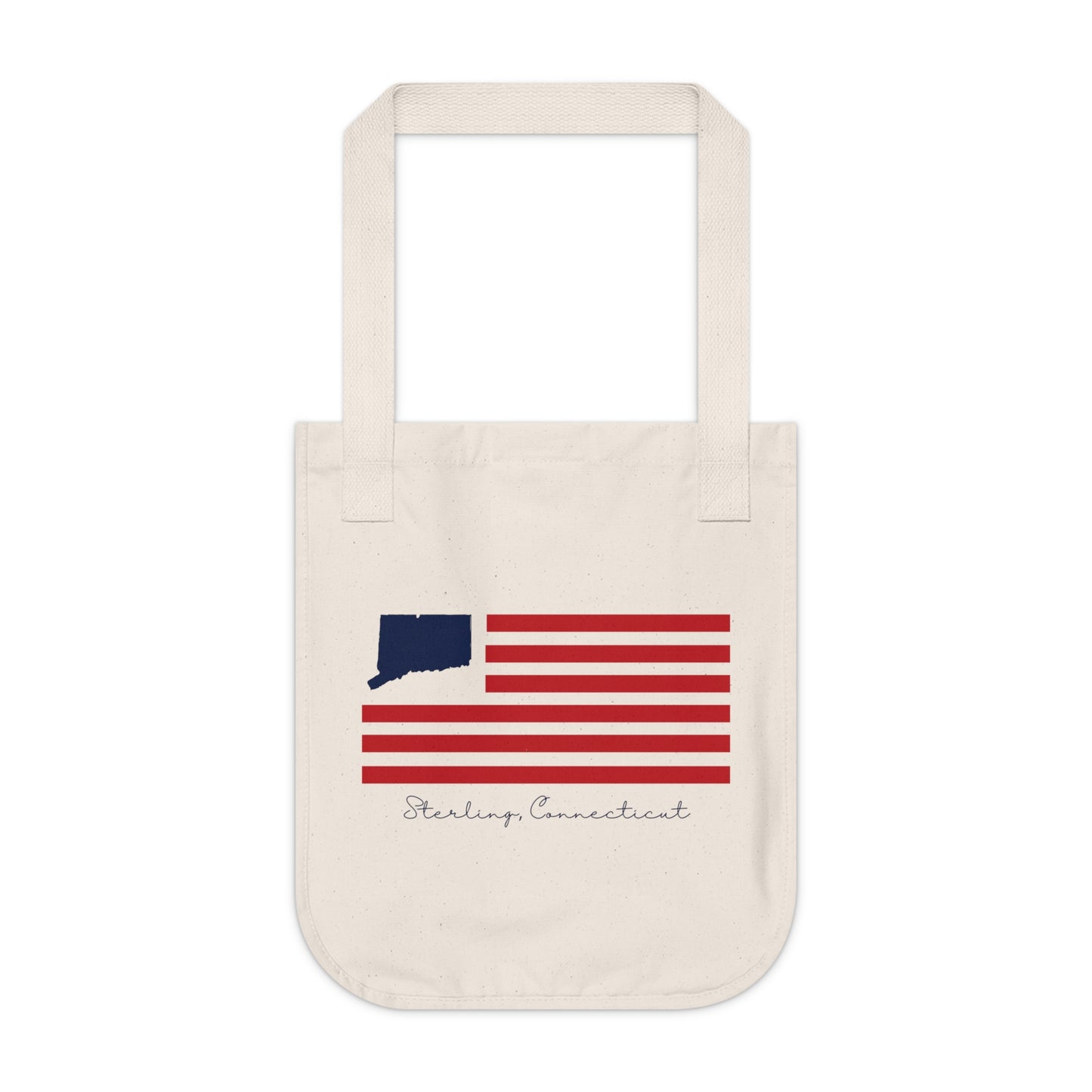 Sterling Connecticut Flag Organic Canvas Tote Bag