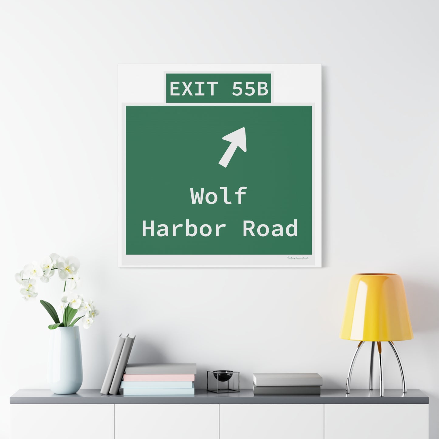 Vintage WCP Exit 55B Sign Matte Canvas, Stretched, 1.25"