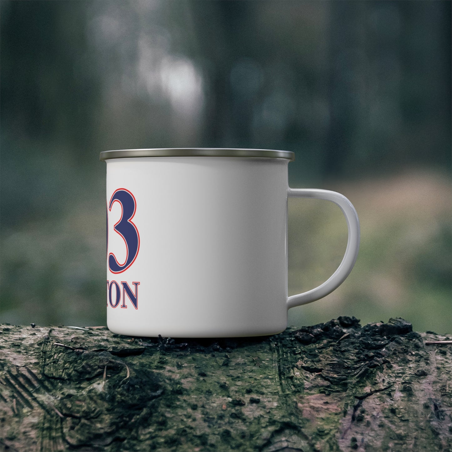 203 Shelton Red White & Blue Enamel Camping Mug
