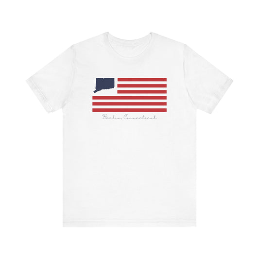 Berlin Connecticut Flag Unisex Jersey Short Sleeve T-Shirt
