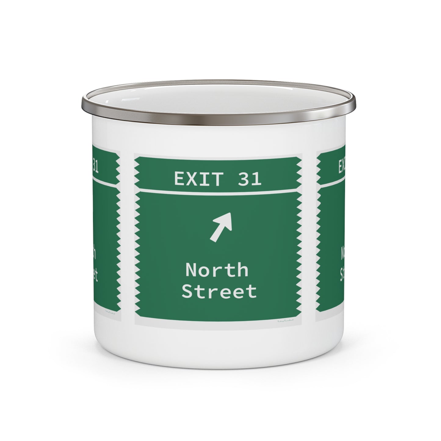 Vintage Merritt Parkway Exit 31 Sign Enamel Camping Mug
