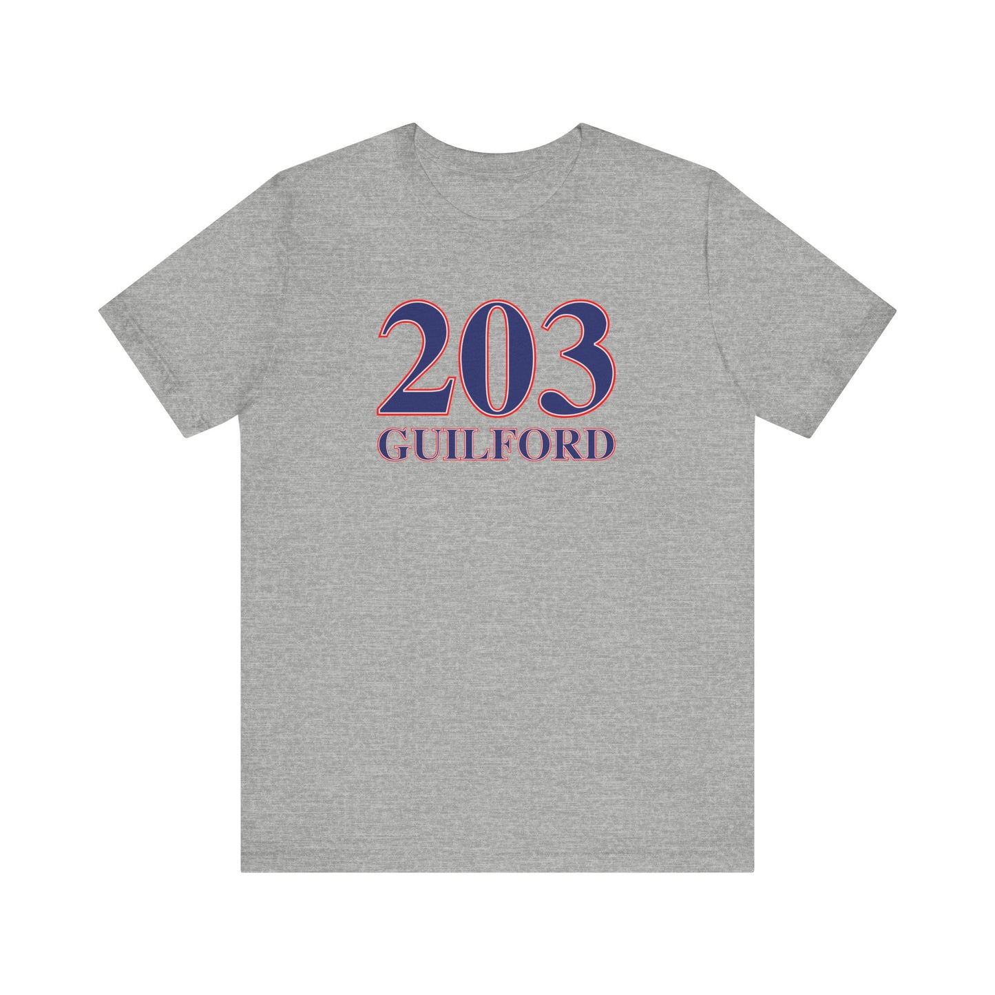 203 Guilford Red White & Blue Unisex Jersey Short Sleeve T-Shirt