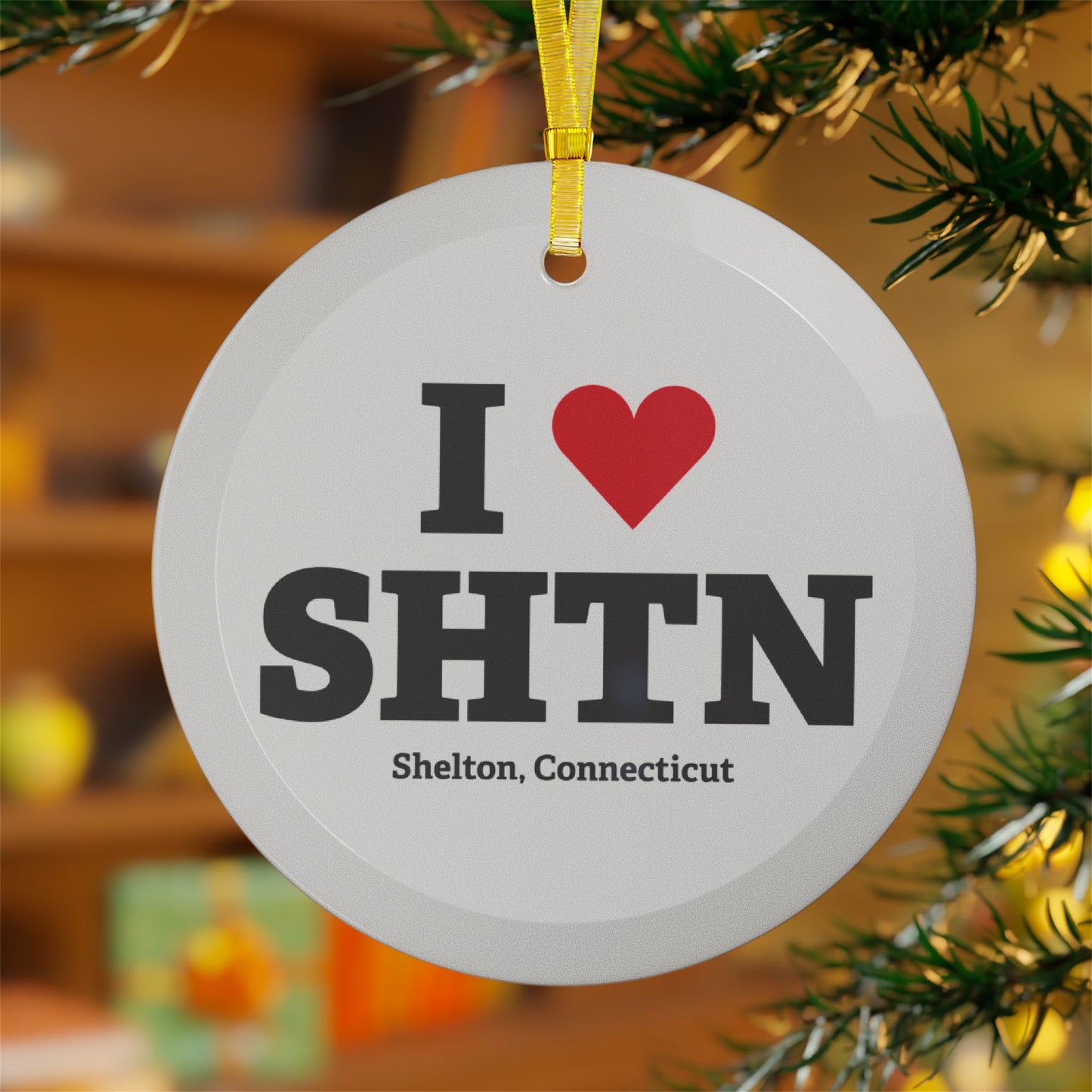 I Heart SHTN Glass Ornaments
