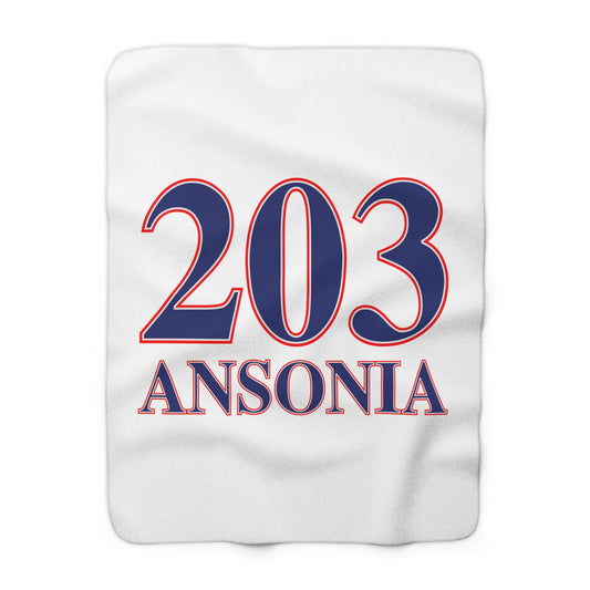 203 Ansonia Red White & Blue Sherpa Fleece Blanket