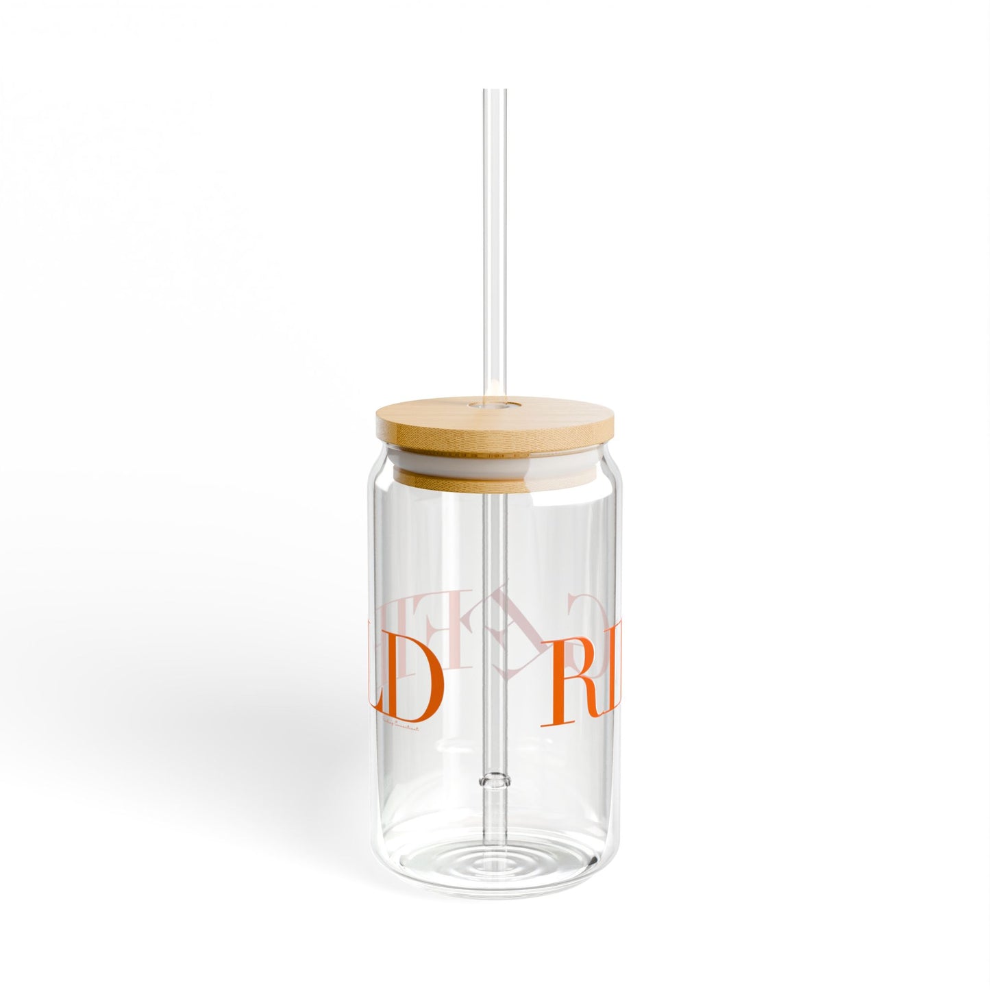 41 Tilt Ridgefield Glass Can with Straw and Lid, 16oz