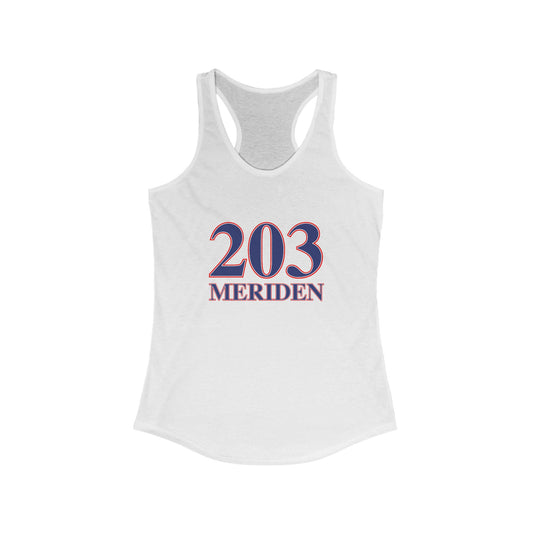 203 Meriden Red, White & Blue Women's Ideal Racerback Tank Top