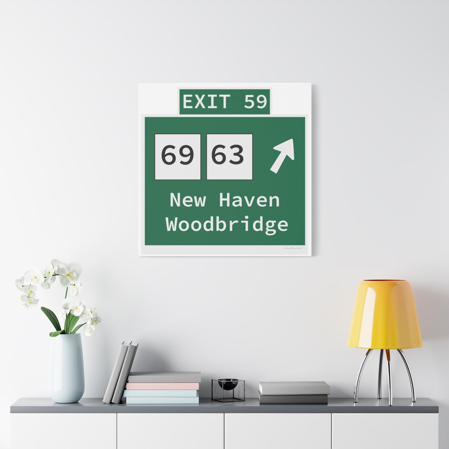 Vintage WCP Exit 59 Sign Matte Canvas, Stretched, 1.25"