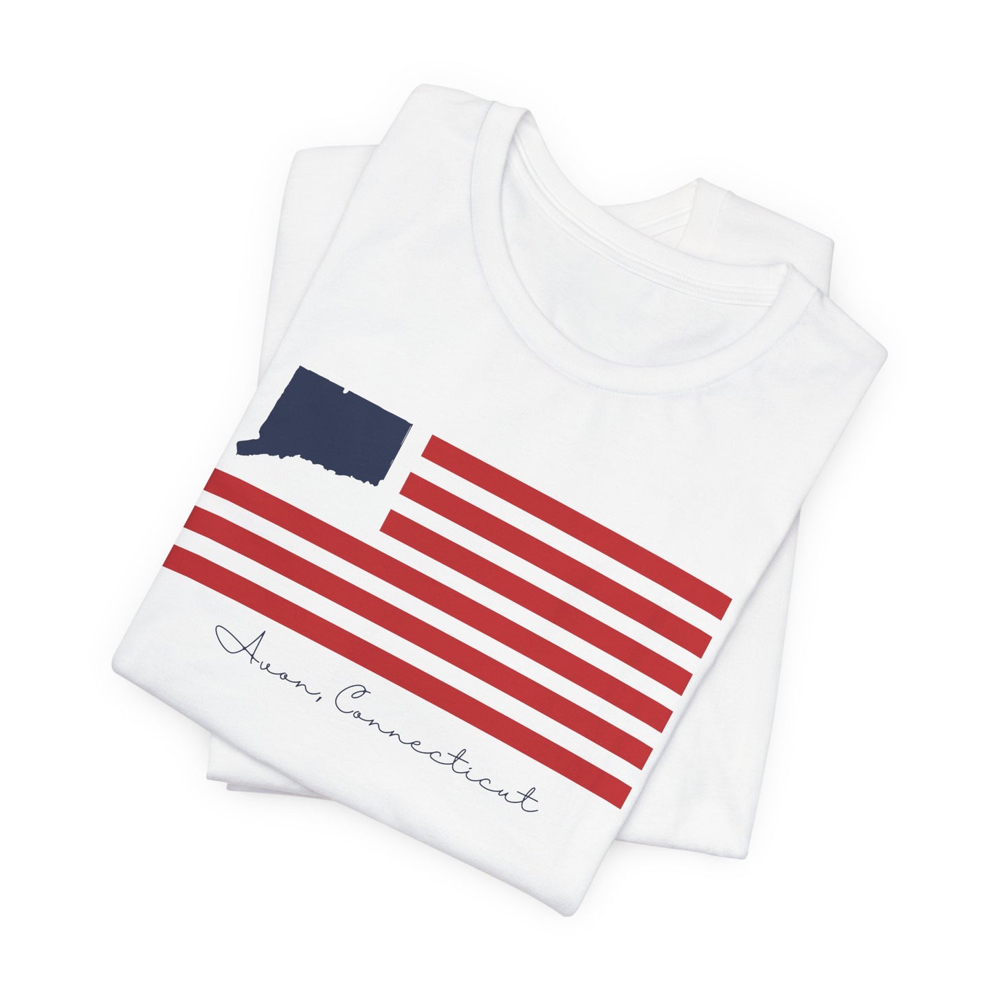 Avon Connecticut Flag Unisex Jersey Short Sleeve T-Shirt