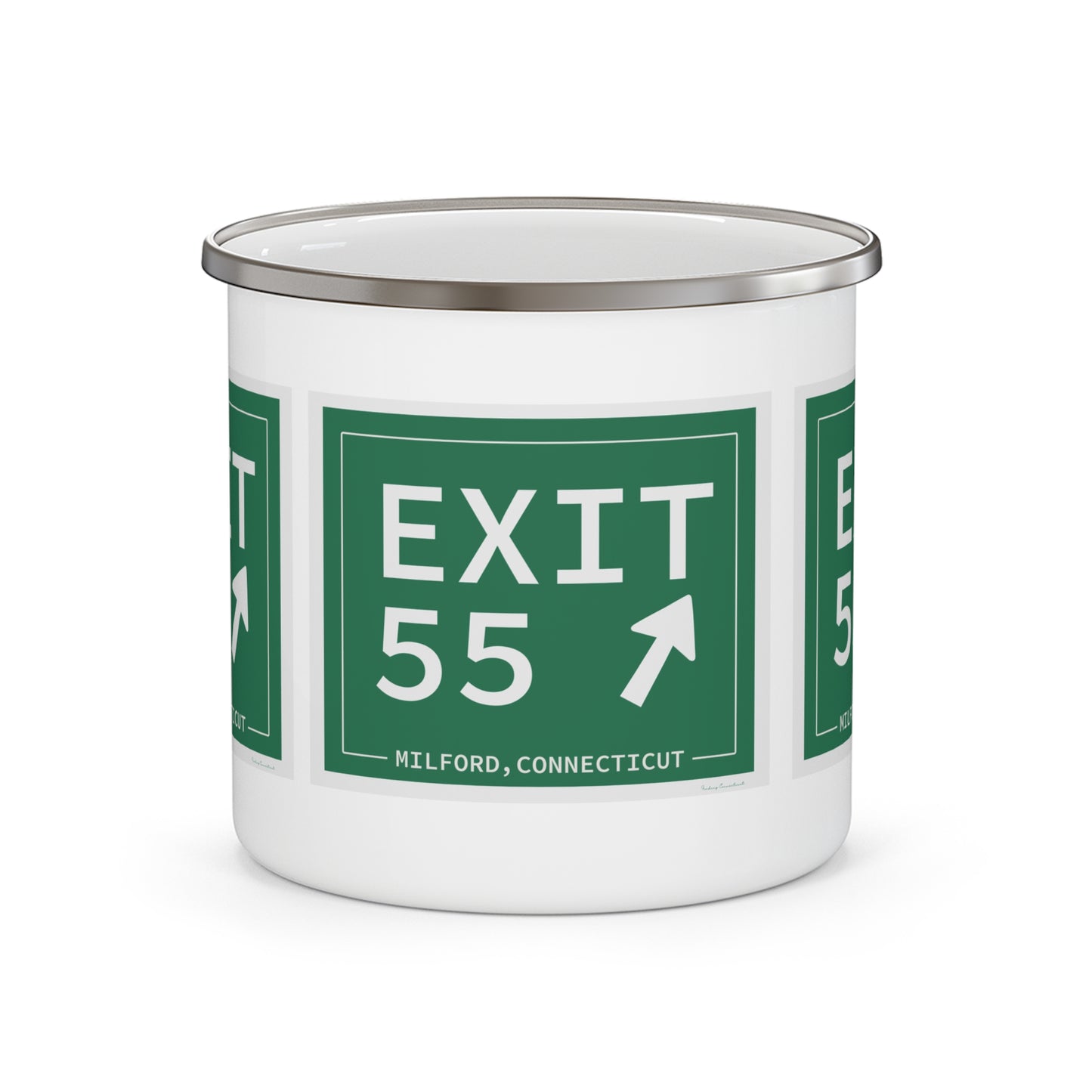 Vintage Exit 55 WCP Sign Enamel Camping Mug