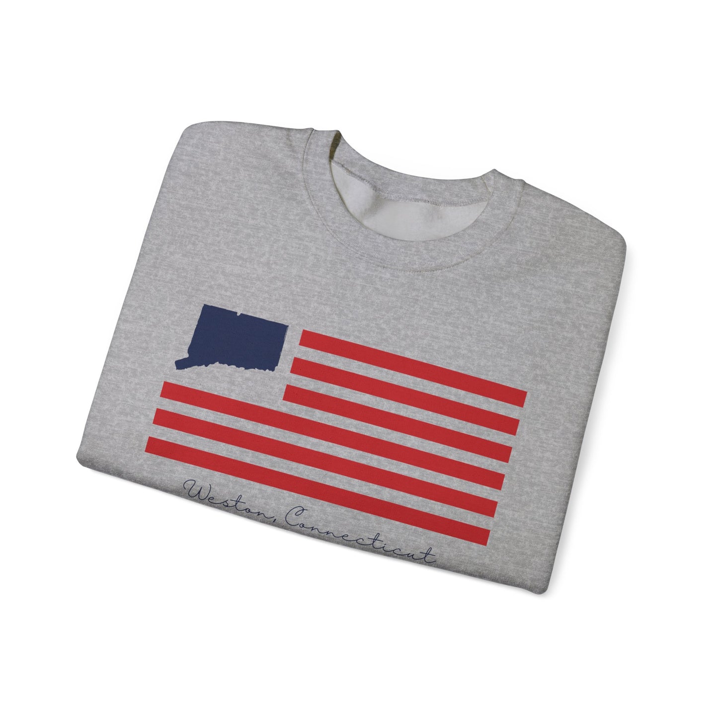 Weston Connecticut Flag Unisex Heavy Blend™ Crewneck Sweatshirt