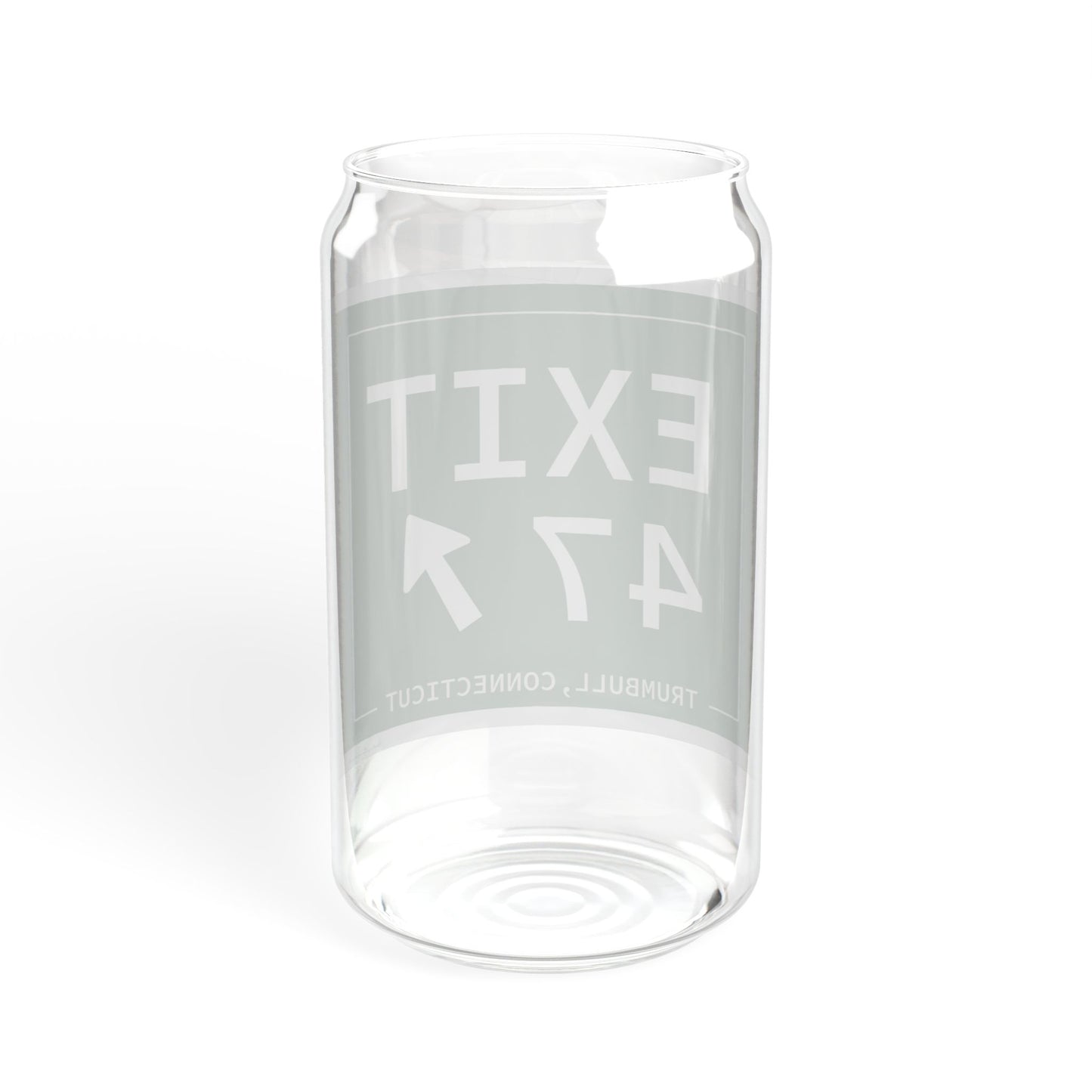 Vintage Exit 47 Merritt Parkway Sign Sipper Glass, 16oz