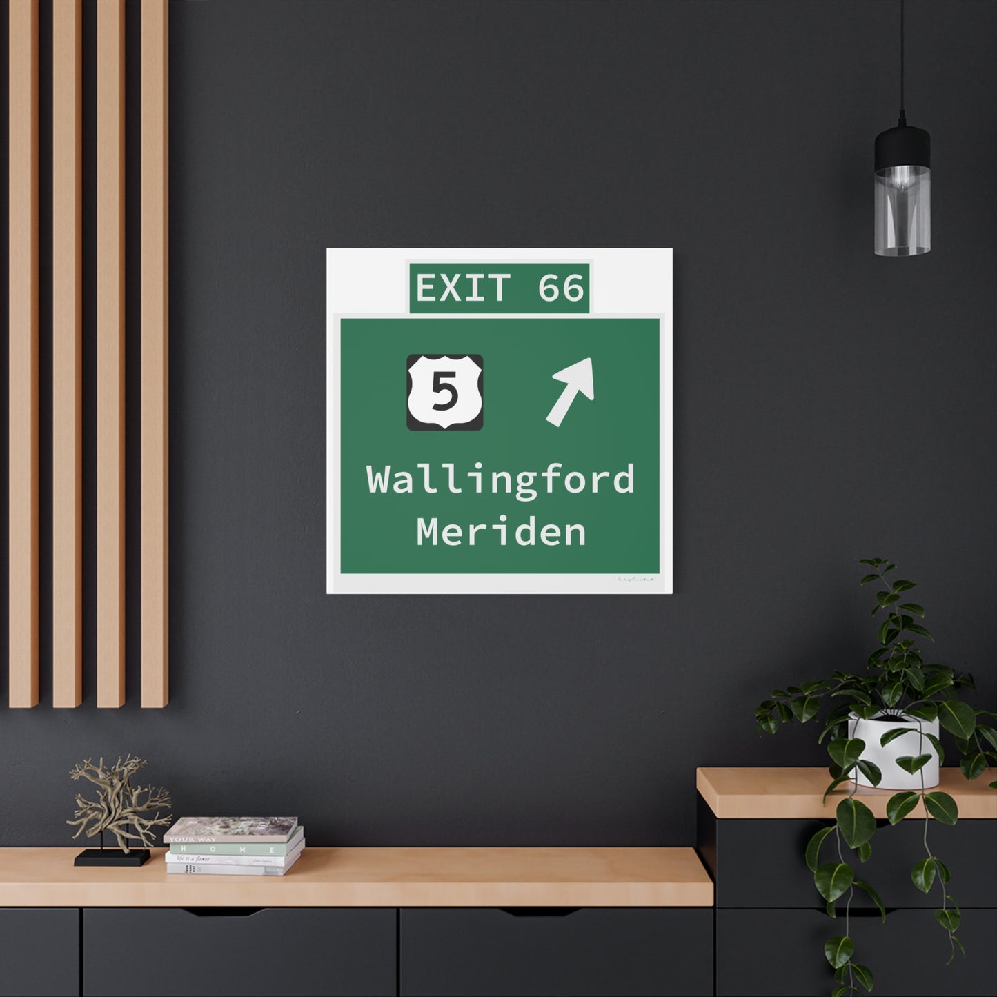 Vintage WCP Exit 66 Sign Matte Canvas, Stretched, 1.25"