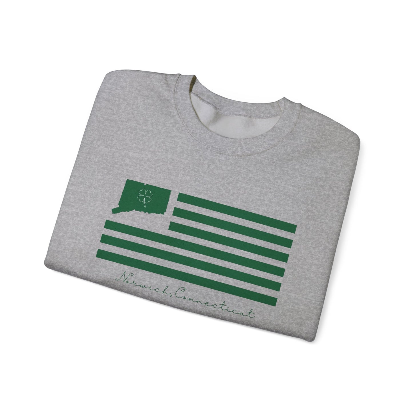 Norwich Connecticut St Patrick’s Day Flag Unisex Heavy Blend™ Crewneck Sweatshirt